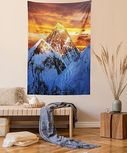 Miniatura 26 de Lunarable Tapiz de flores tamaño individual, racimo de flores abstractas con fondo de polinización de neón, formas de crecimiento de la naturaleza