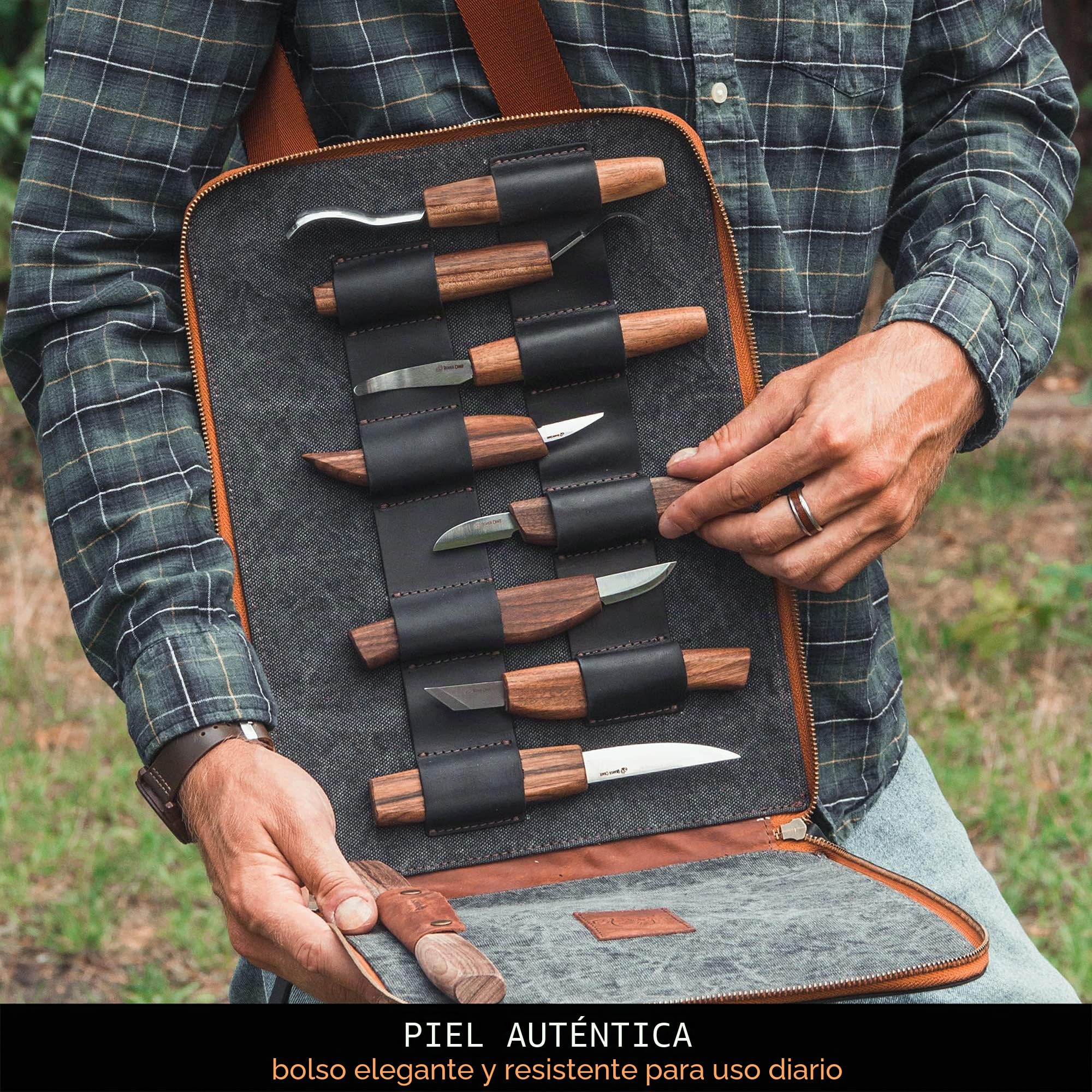 BeaverCraft, Juego de Tallado de Madera de Lujo S50X -Juego de Cuchillos de Tallado de Cucharas de Madera - Juego de Tallado de Madera para Principiantes y Profesionales (marrón)