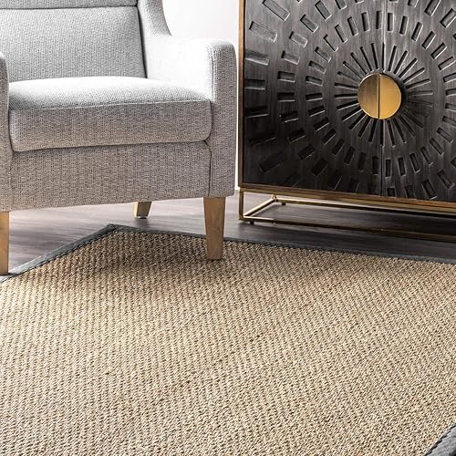 Miniatura 6 de nuLOOM Elijah Alfombra de área natural estilo rústico de pradera marina, 4 x 6 pies, color gris oscuro