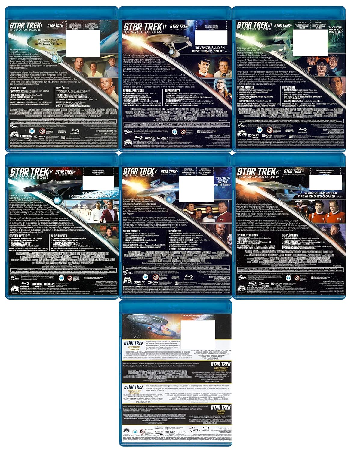 Ultimate Star Trek 10-Movies Blu-ray Collection (Motion Picture/Wrath of Khan/Search for Spock/Voyage Home/Final Frontier/Undiscovered Country/Generations/First Contact/Insurrection/Nemesis)