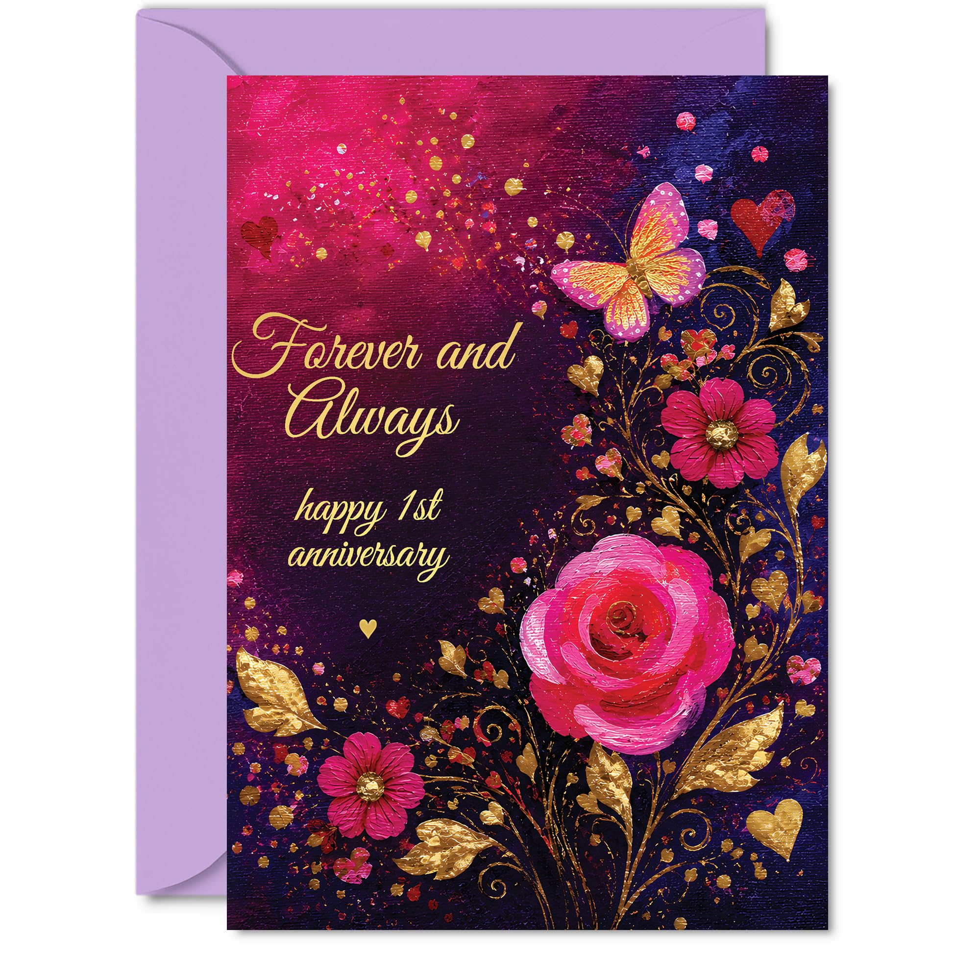 Romantic 1st Anniversary Card, Celebrate One Wonderful Year Together