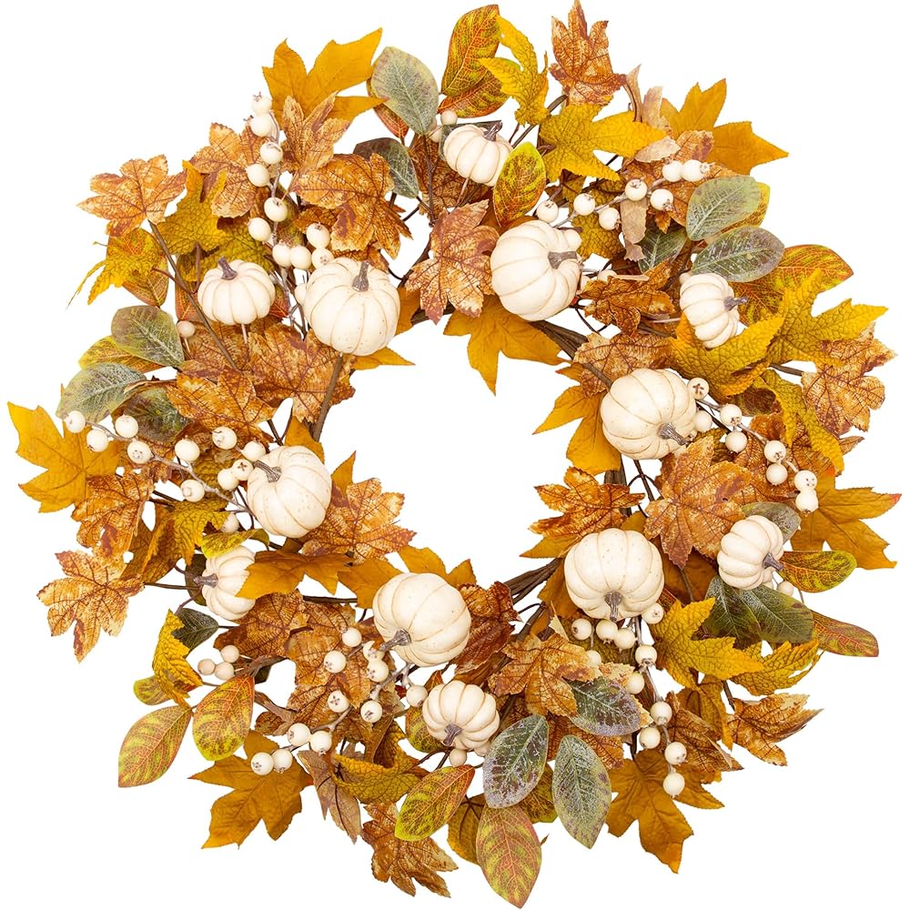 $5/mo - Finance VGIA Fall Wreath 22 Inch Fall Door Wreath Autumn Wreath ...