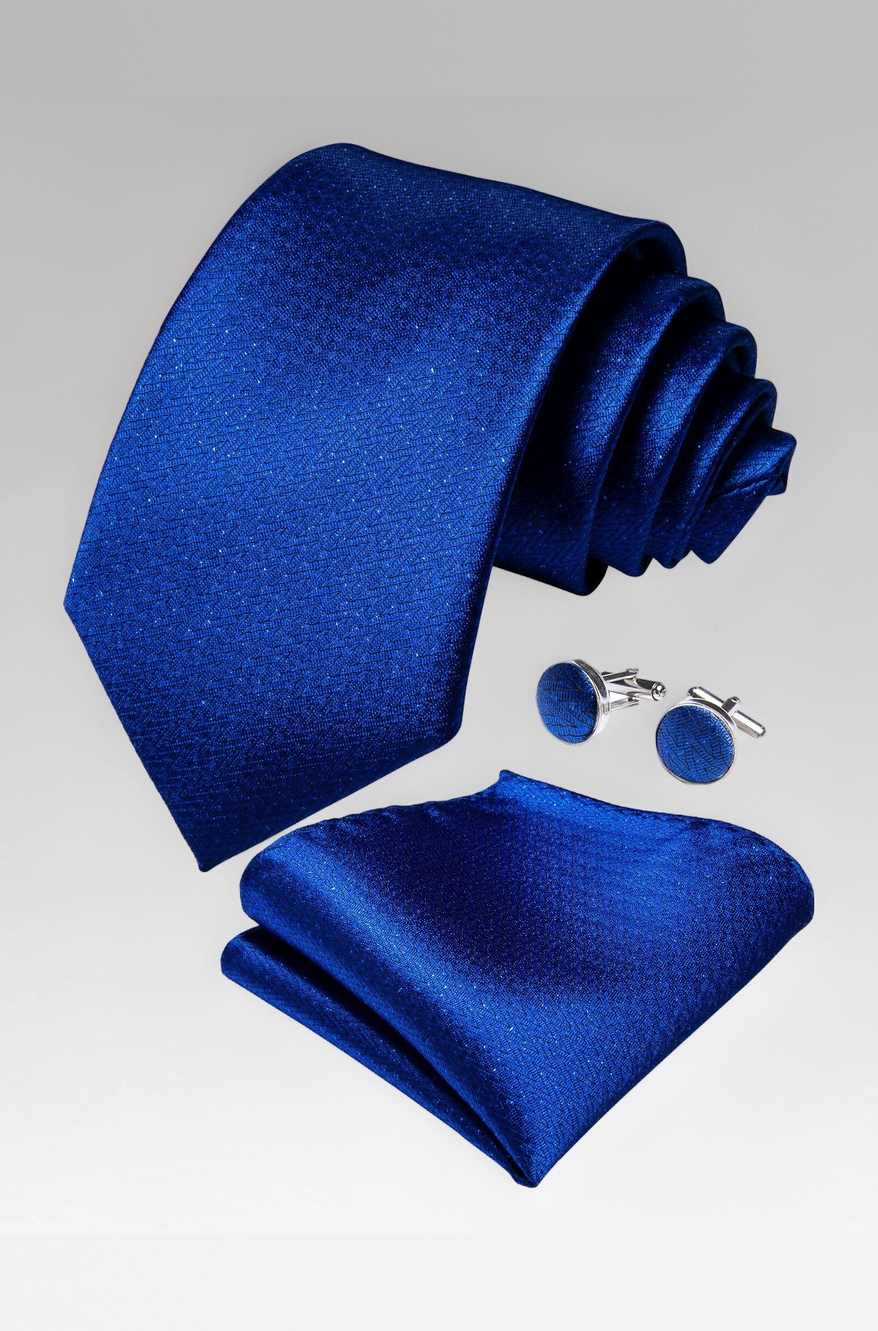 DiBanGu Paisley Tie and Pocket Square Men's Woven Necktie Silk Handkerchief and Cufflink Set