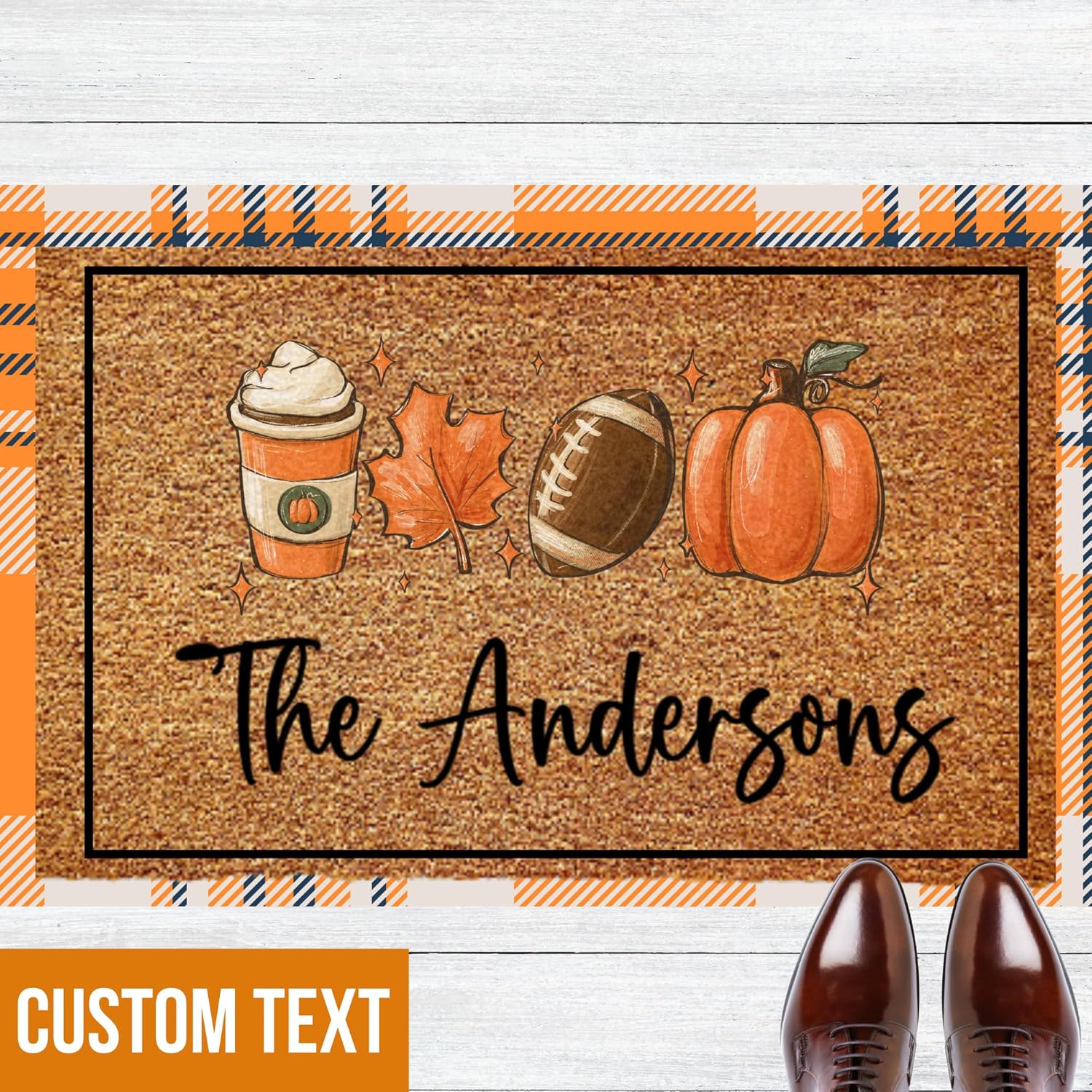 Personalized Fall Welcome Mat, Custom Fall Doormat, Pumpkin Doormat, Fall Seasonal Decor, Personalized Porch Decor, Fall Porch Decor, Farmhouse Decor (24x16)