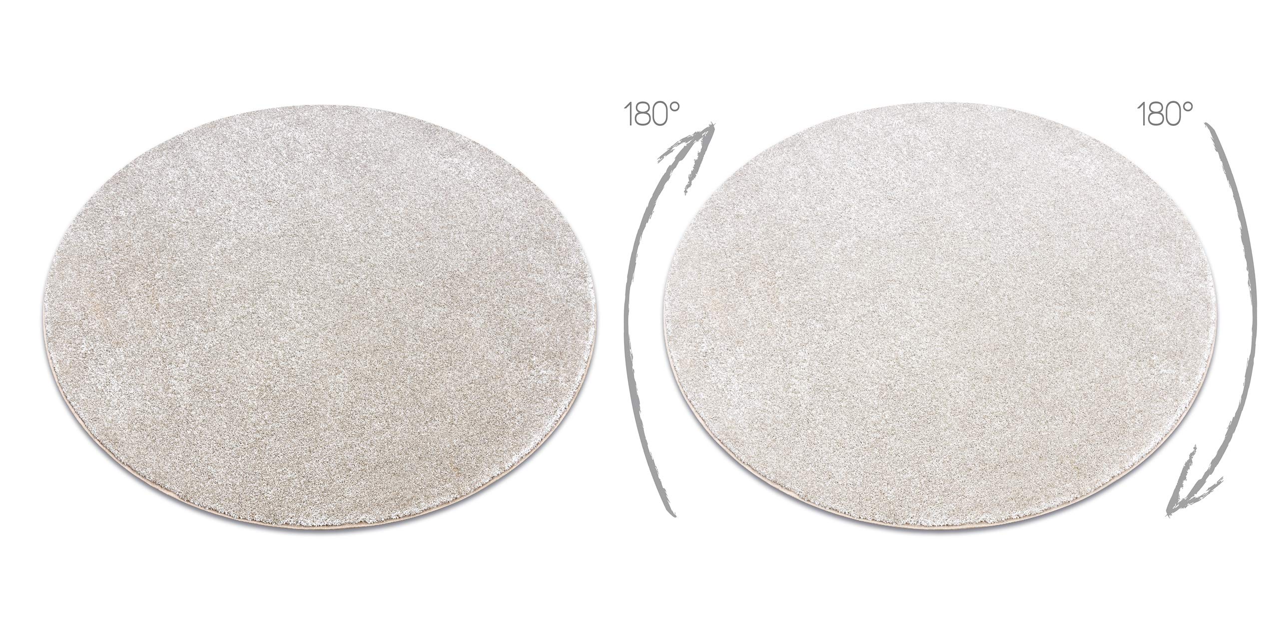 Dywan okrągły SAN Miguel Creme 031 płaski, gładki, jednokolorowy kremowy koło 133 cm