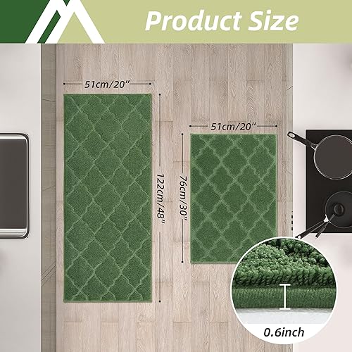 Miniatura 75 de COSY HOMEER Tapetes suaves de cocina para el frente del fregadero, alfombras súper absorbentes y tapete antideslizante de 20 x 59 pulgadas, lavable