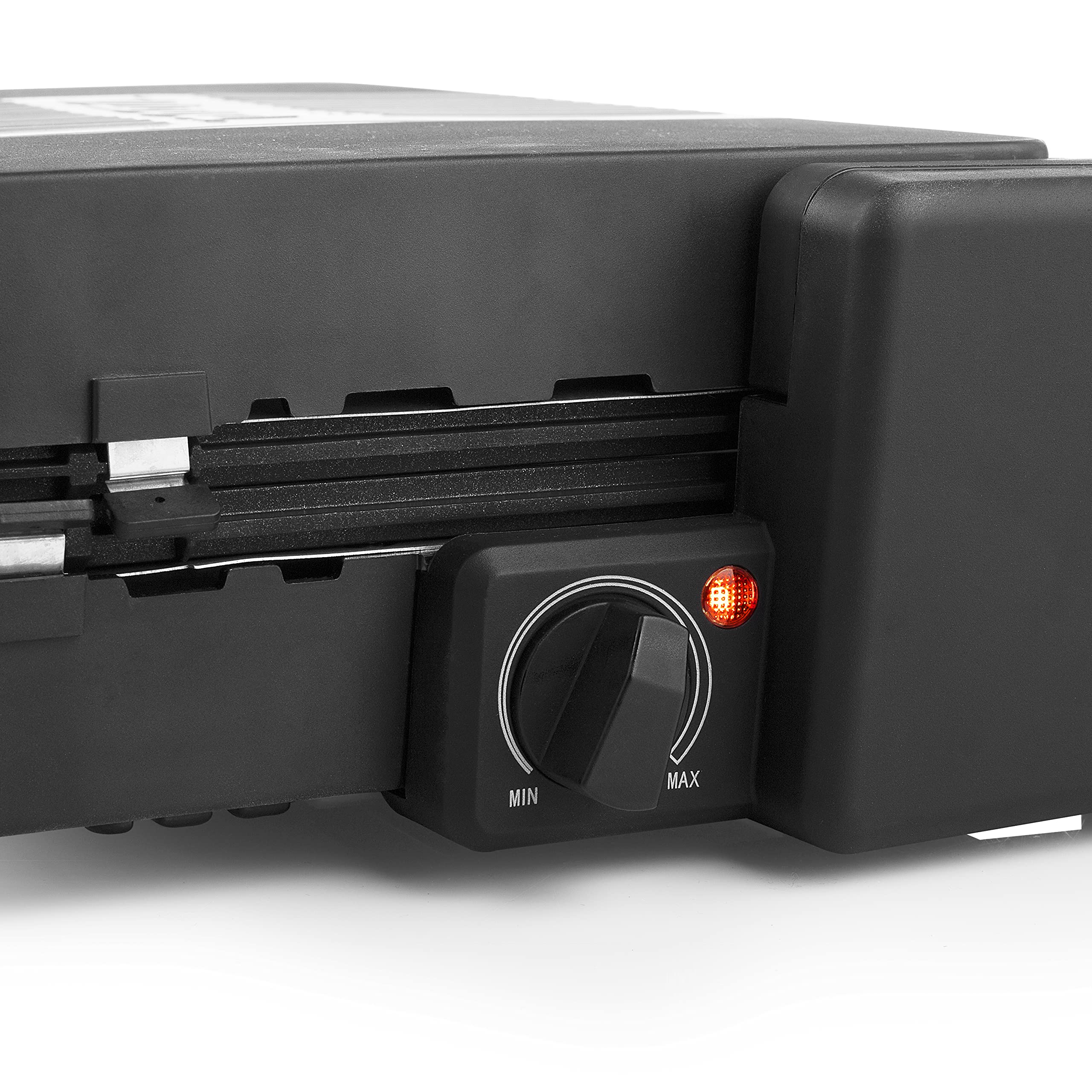 Princess Piastra Elettrica Con Coperchio, 1500 watt, Apertura a 180°, 31.5 x 21.5 cm, Acciaio inossidabile, Nero opaco