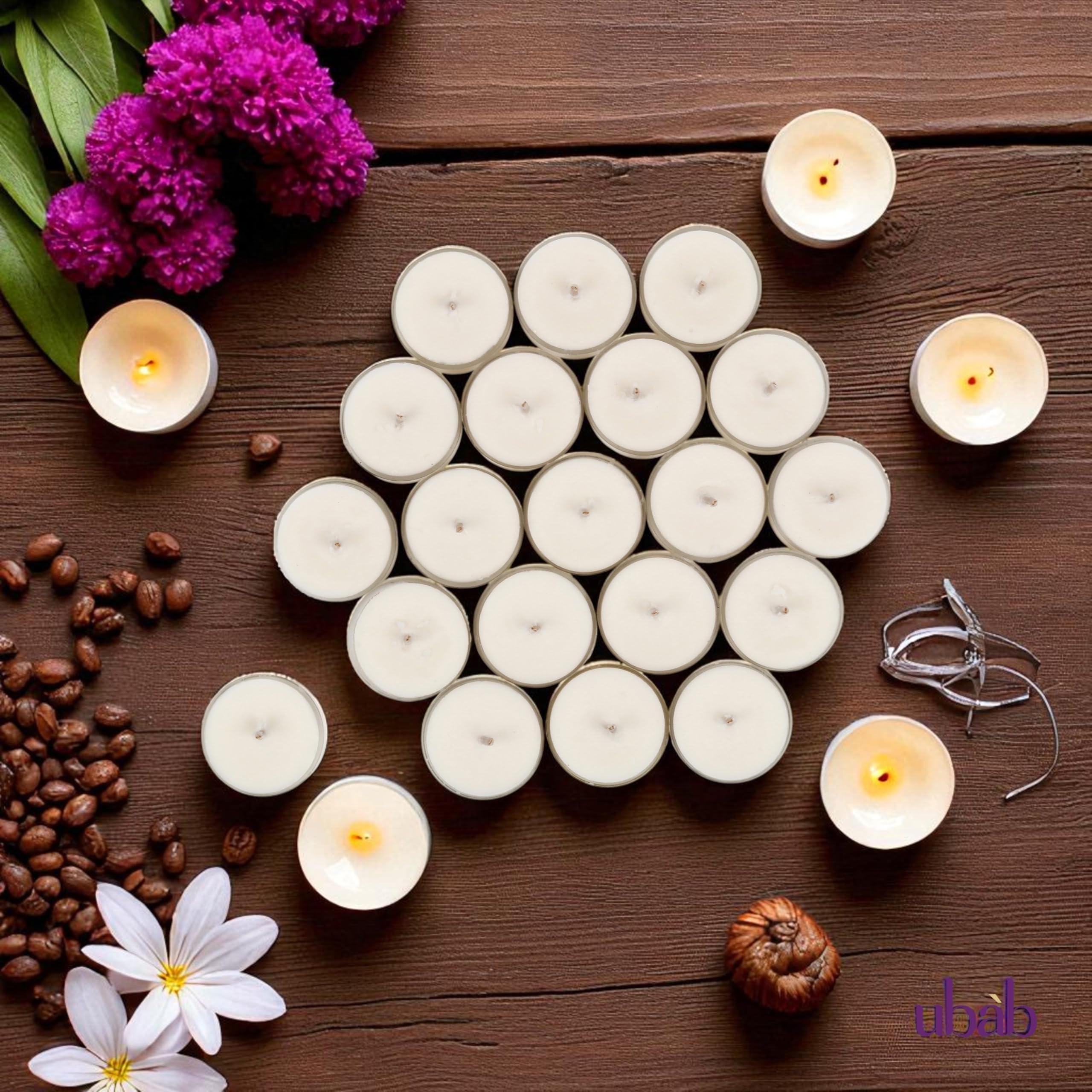 Handcrafted Scented Cocoa Tealight Candles I Premium Soy Tealight Candles I Scented Tealight Set of 20 (38cm X15cm) I 12g Each I Upto 4.5 HRS Burn Time Each-image-40