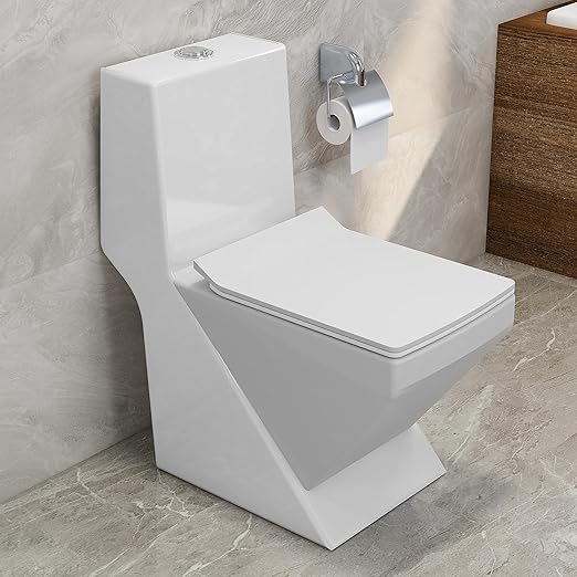 Plantex Platinium Ceramic One Piece Western Toilet/Water Closet/Commode With Soft Close Toilet Seat - S Trap Outlet (White)