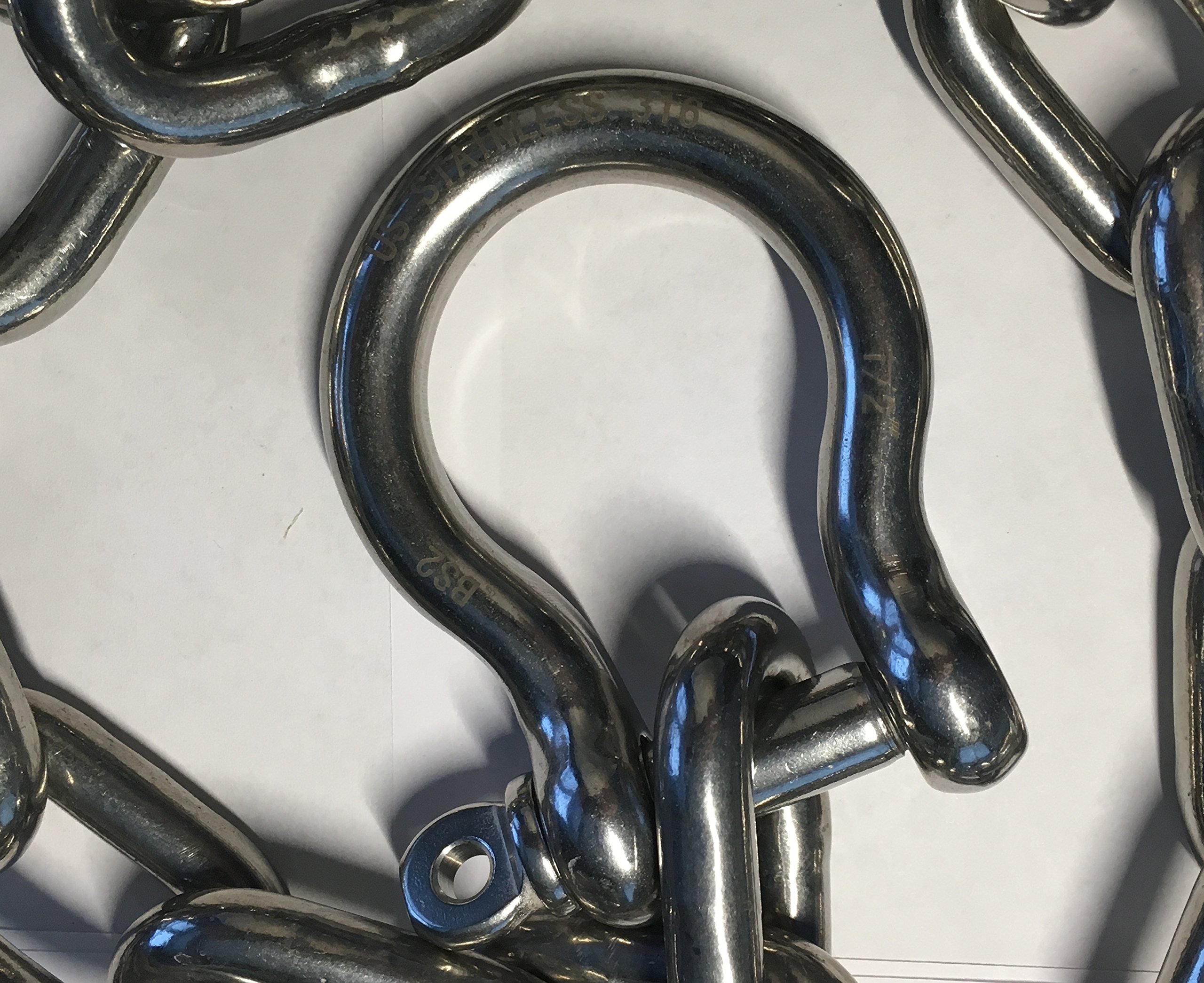 US Stainless Catena di Ancoraggio in Acciaio Inox 316 3/20,3 cm o 10 mm da 15 'Long con qualità Grilli