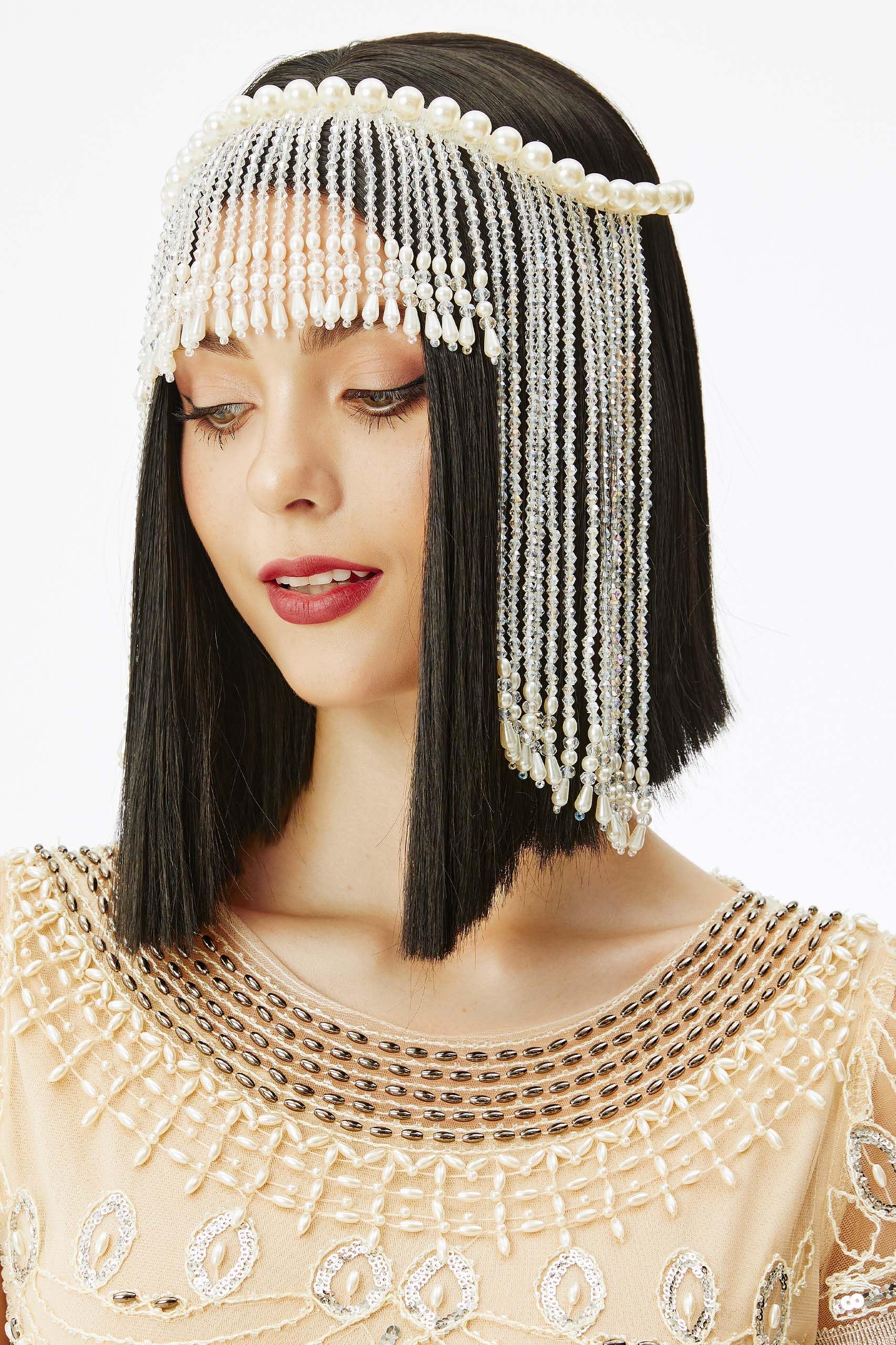 Amazon.com : BABEYOND Pearl Headpiece Wedding Tassel Headband