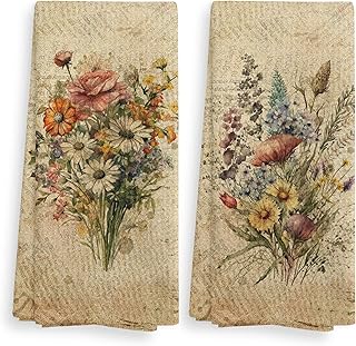 28 Vintage Bathroom Ideas Full of Timeless Charm 18 Vintage Floral Kitchen Towels and Dishcloths Set of 2, Vintage Decorativ...