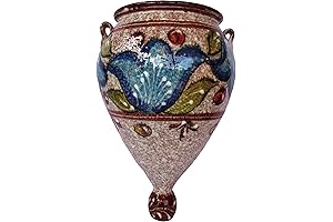Elegant Southwestern Wall Decor: Hand-Painted Spanish Orza Wall Flower Pot