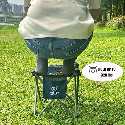 Miniatura 5 de Opliy Camping Stool, Folding Small Chair Portable Camp Stool for Camping Fishing Hiking Gardening and Beach, Camping Seat with Carry Bag (Blue-Leaf)