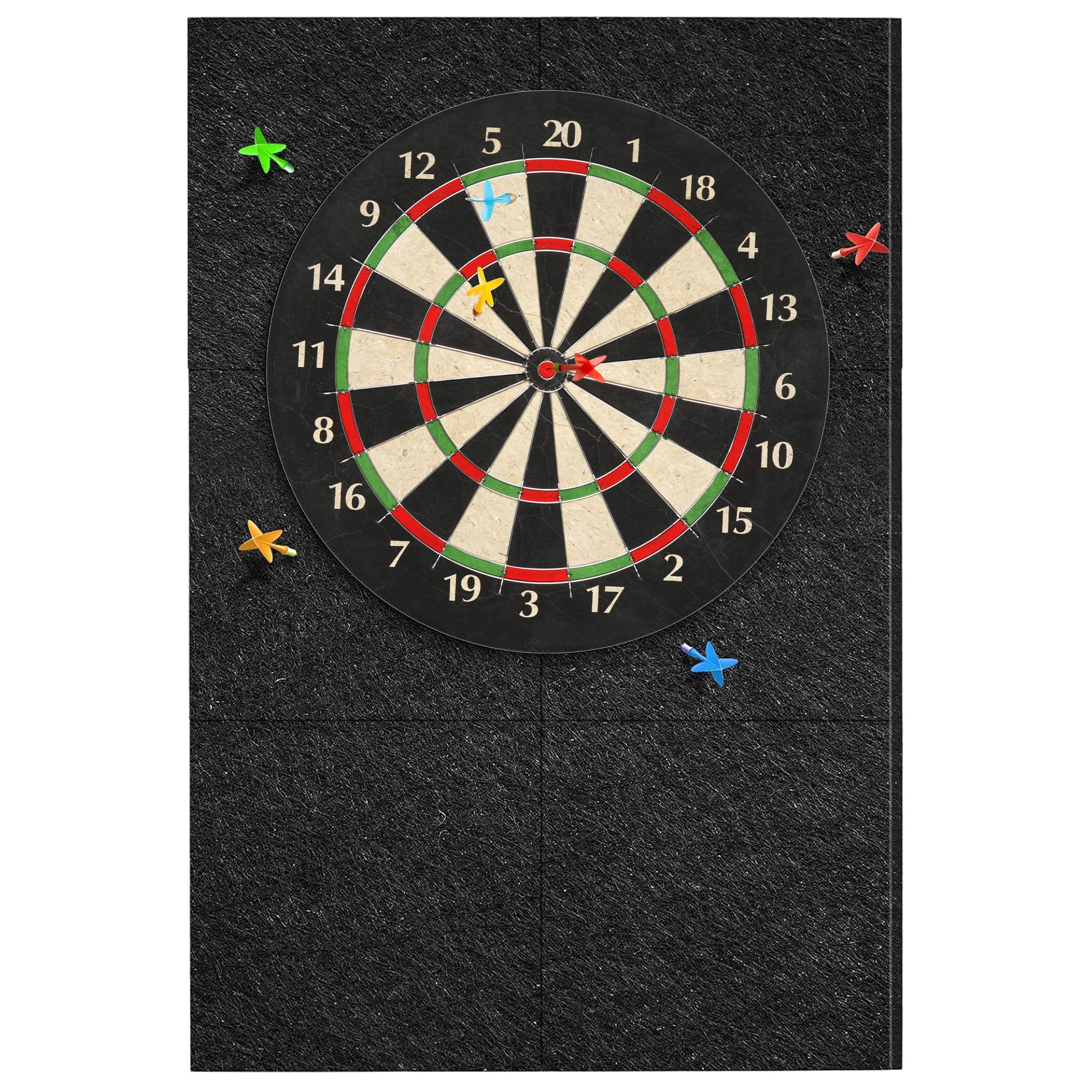 KEAGAN Dartboard-Wandschutz, Filz-Dartboard-Wandschutz, selbstklebend, gespleißt, Wandumrandung für Dartboard, Dartboard-Rückseite, Filz-Wandfliesen, Korkplatte (Rechteck)