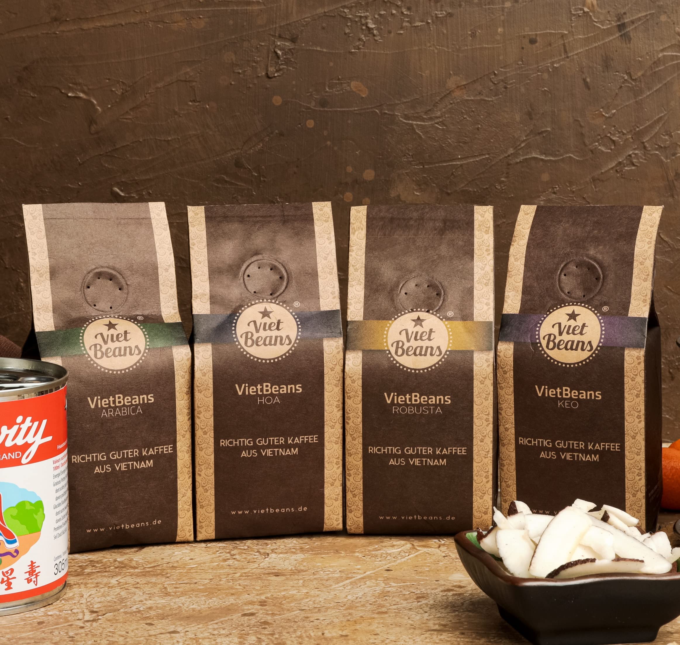 Kaffee Geschenk für Kaffeeliebhaber - Kaffeesack Jute - Vier Sorten exotischer Kaffee im Jutesack -Geschenkidee - Geschenk für Kaffeetrinker - Probierset - Gemahlen