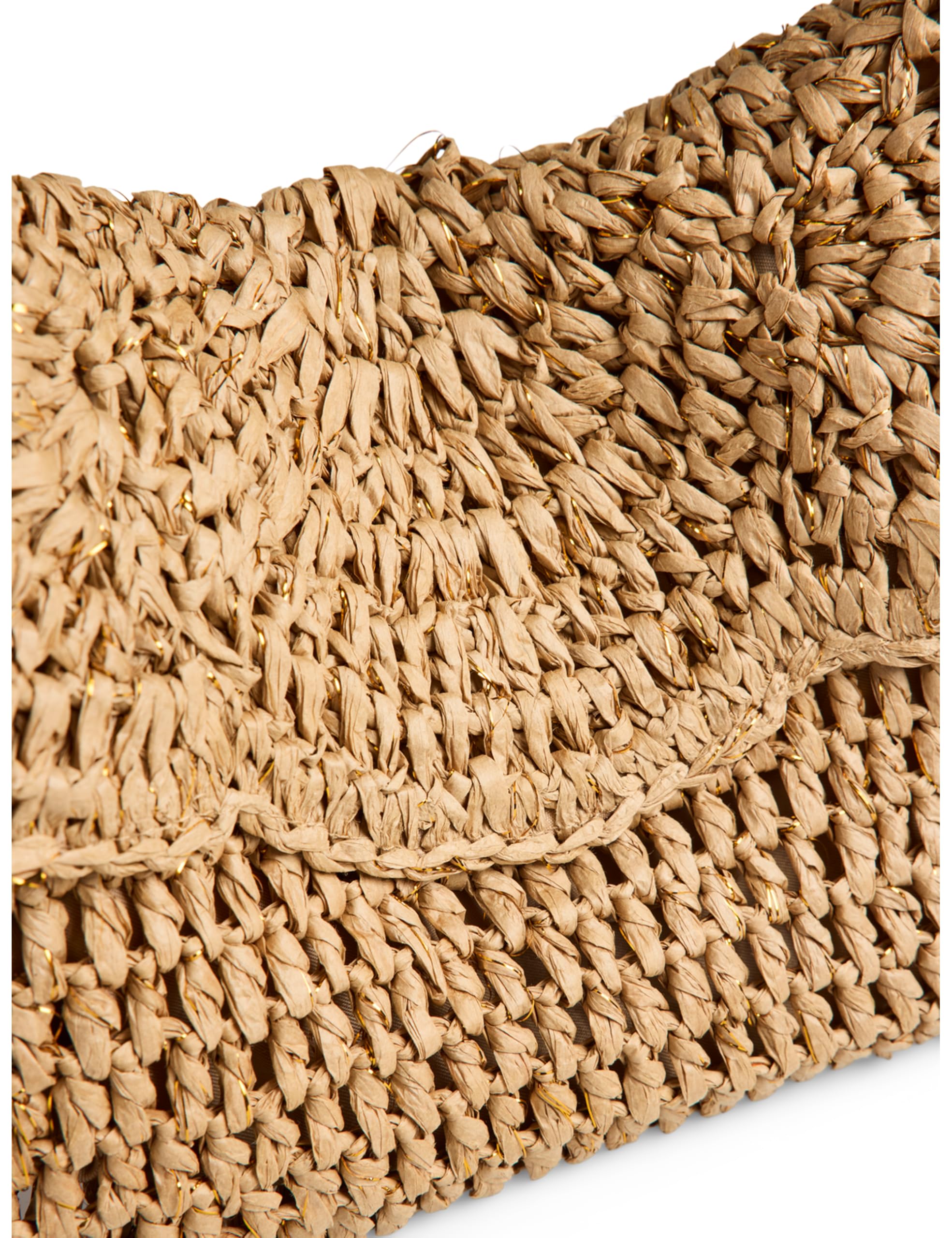 PIECES Pcbarbera Top Noos en Dentelle, Sac Femme, Nature/détail : Lurex doré, L