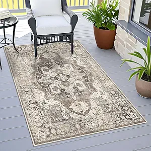 YOUFORTONG Washable 3x5 Area Rugs: Rugs for Living Room Ultra Soft Carpet for Bedroom Waterproof Rug Non Slip Rugs for Hardwood Floors (Beige, 3x5)