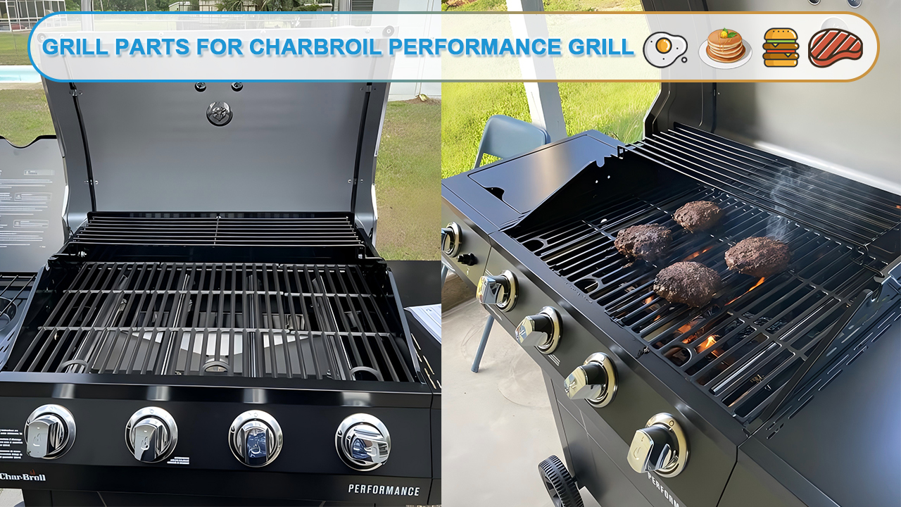 Uniflasy Kit Ricambio Per Griglia Charbroil Performance: Piastre Calore, Bruciatori E Accenditori