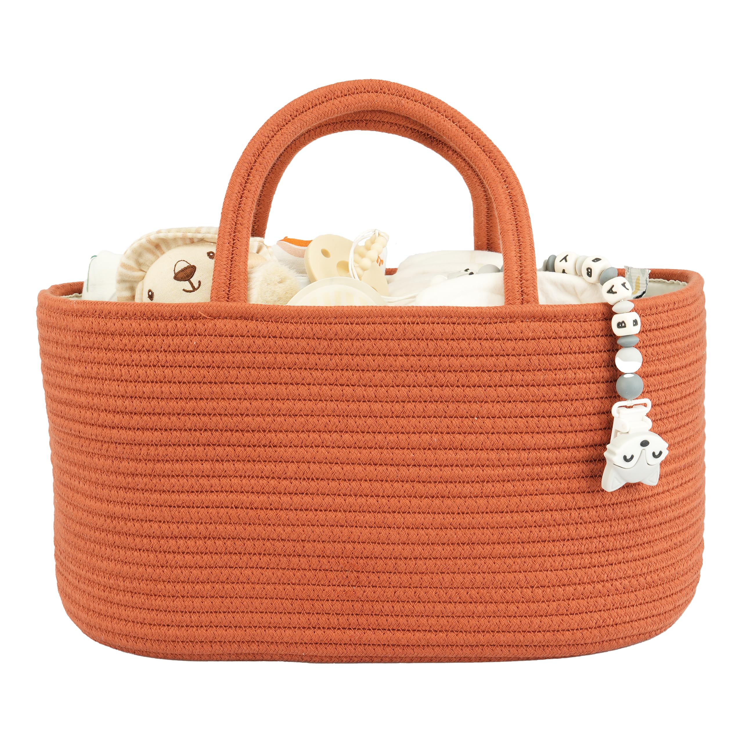 XUANGUO Large Baby Diaper Caddy Organizer for Girl Boy Rope Nursery Storage Bin Basket Portable Holder Tote Bag for Changing Table Car Travel Baby