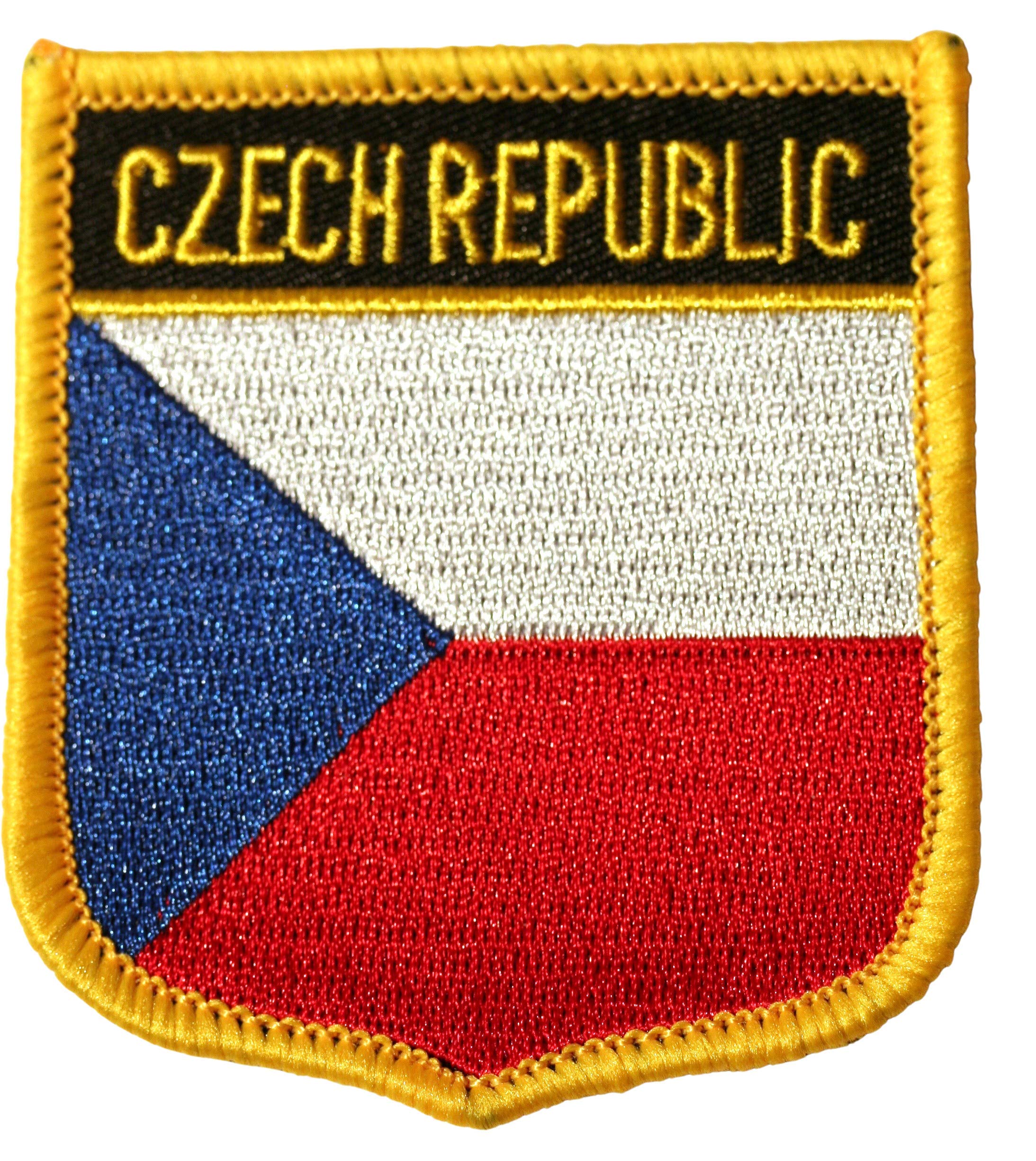 Buxton's Badges Unisex Multiple Czech Republic Embroidered Shield Flag Patch