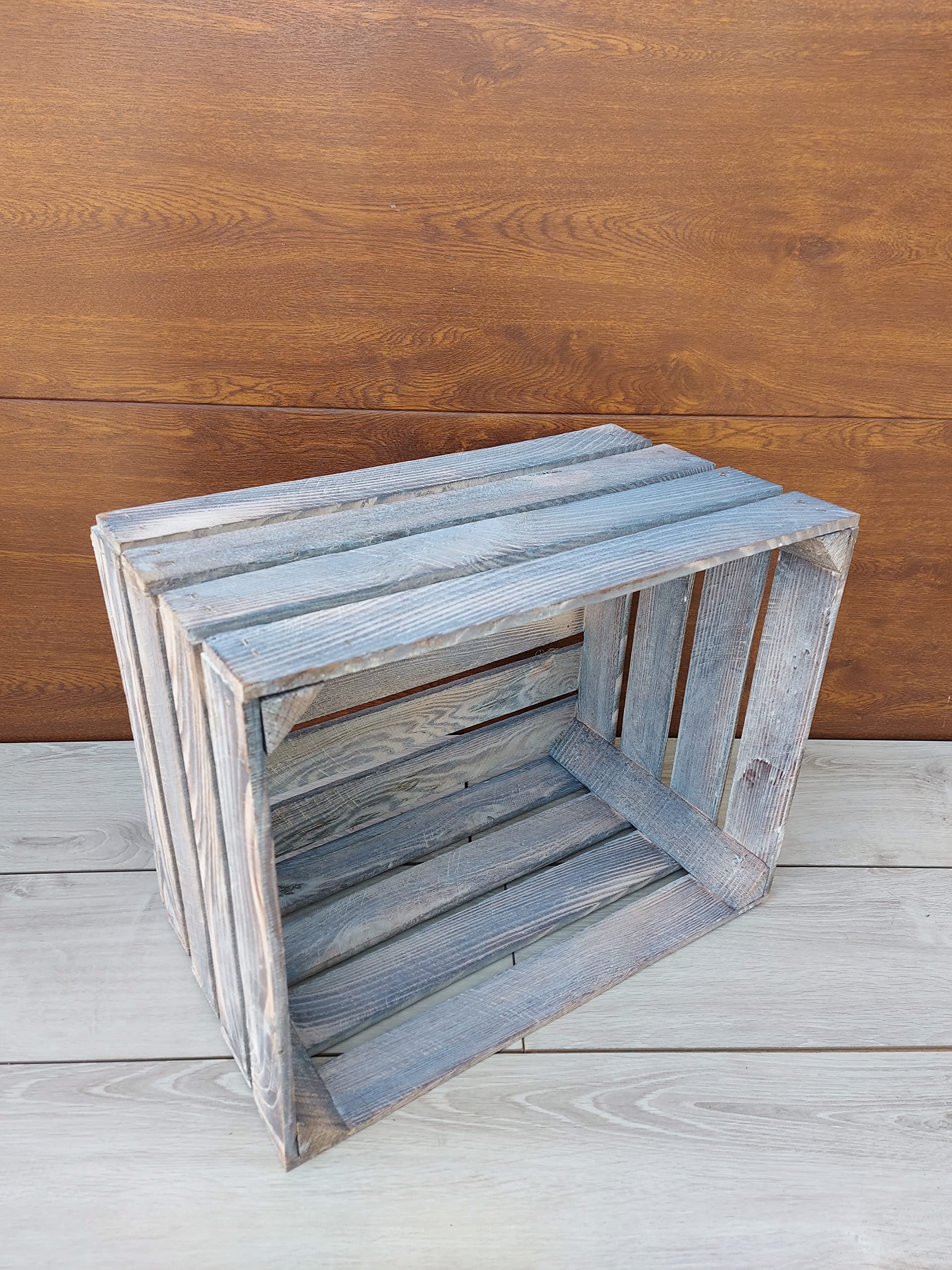 Grigio, Bianca,Nero Cassette Legno- set di Portafrutta, dimensioni 50x40x30 cm - misura media, utilizzabile come contenitore o decorativo, resistente e pulito (Grigio, 3)