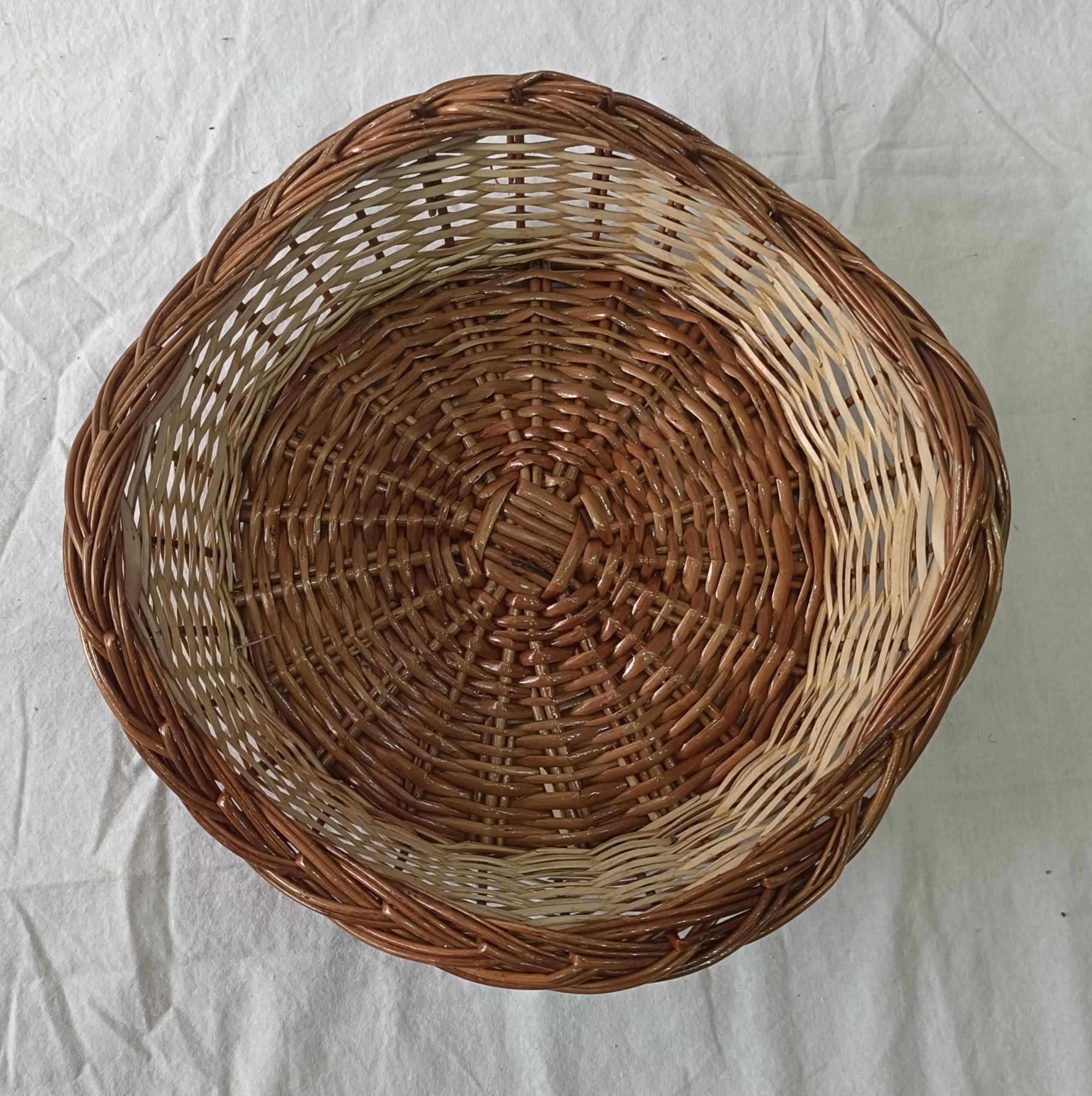 INDIANA CRAFTS Round Designer Hexagonal Cane Bamboo Basket/Wicker