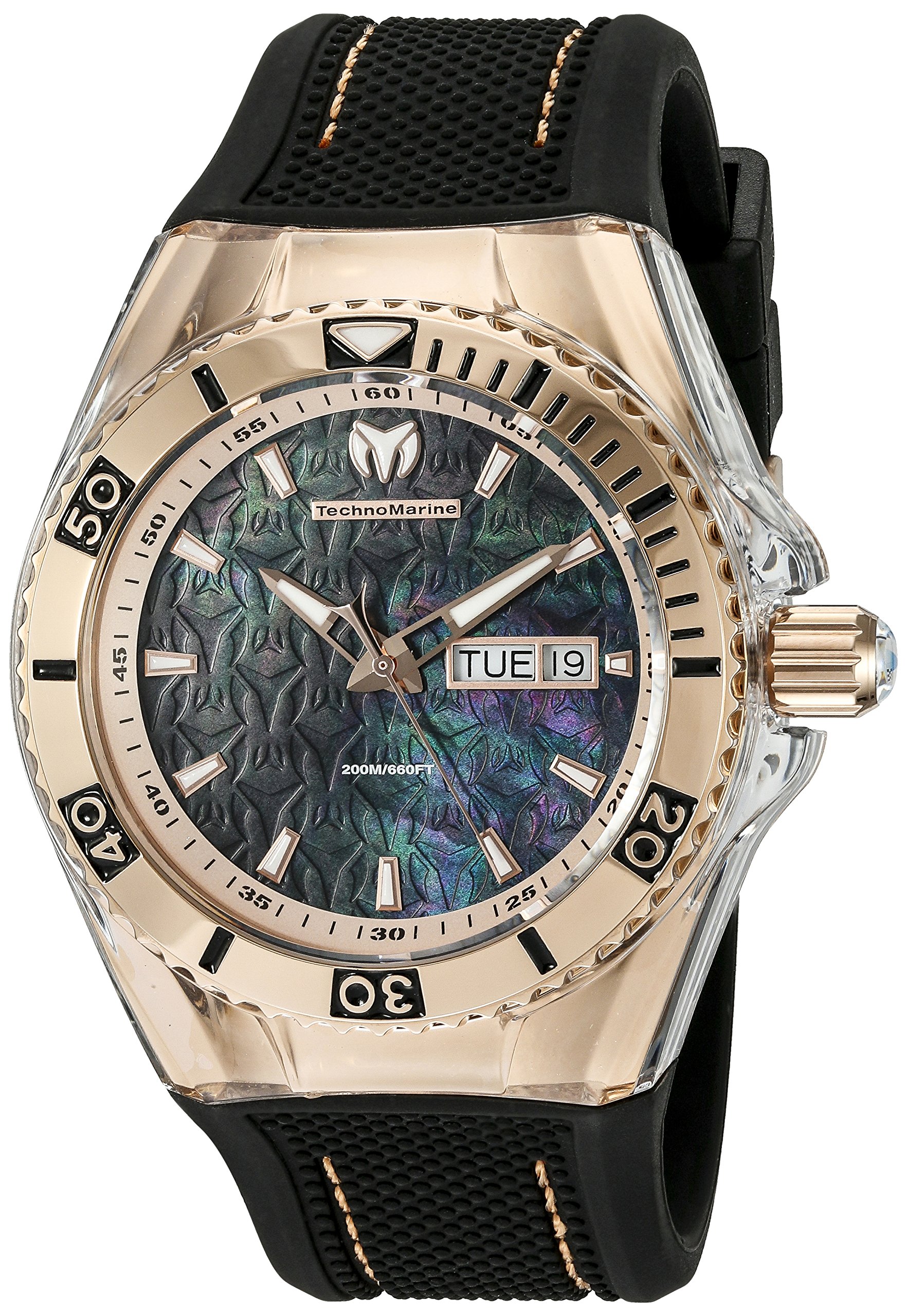 Technomarine Men's TM-115214 Cruise Monogram Analog Display Swiss Quartz Black Watch