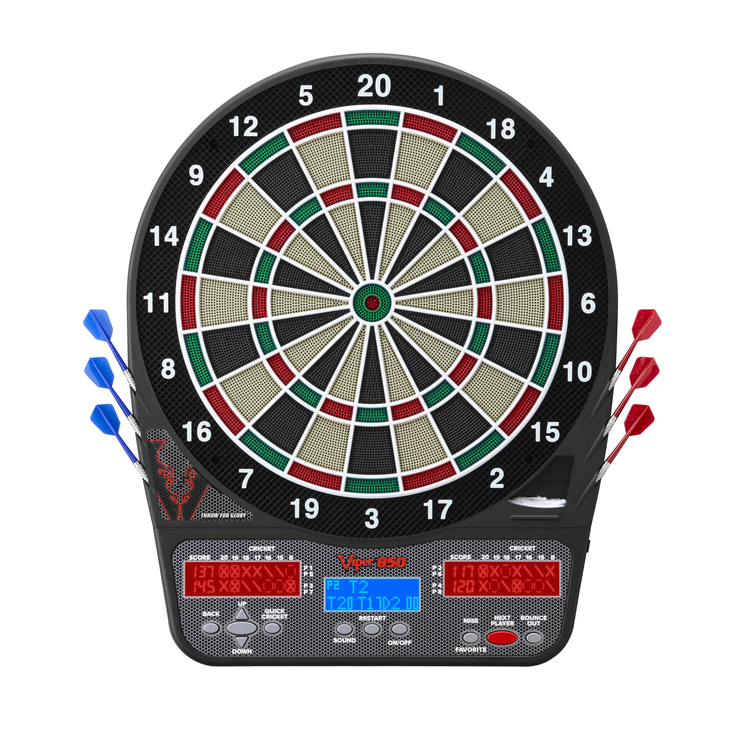 Viper 850 Electronic Soft Tip Dartboard 15.5 in Regulation Target 50 Games 6 Darts Included Black product thumbnail 3
