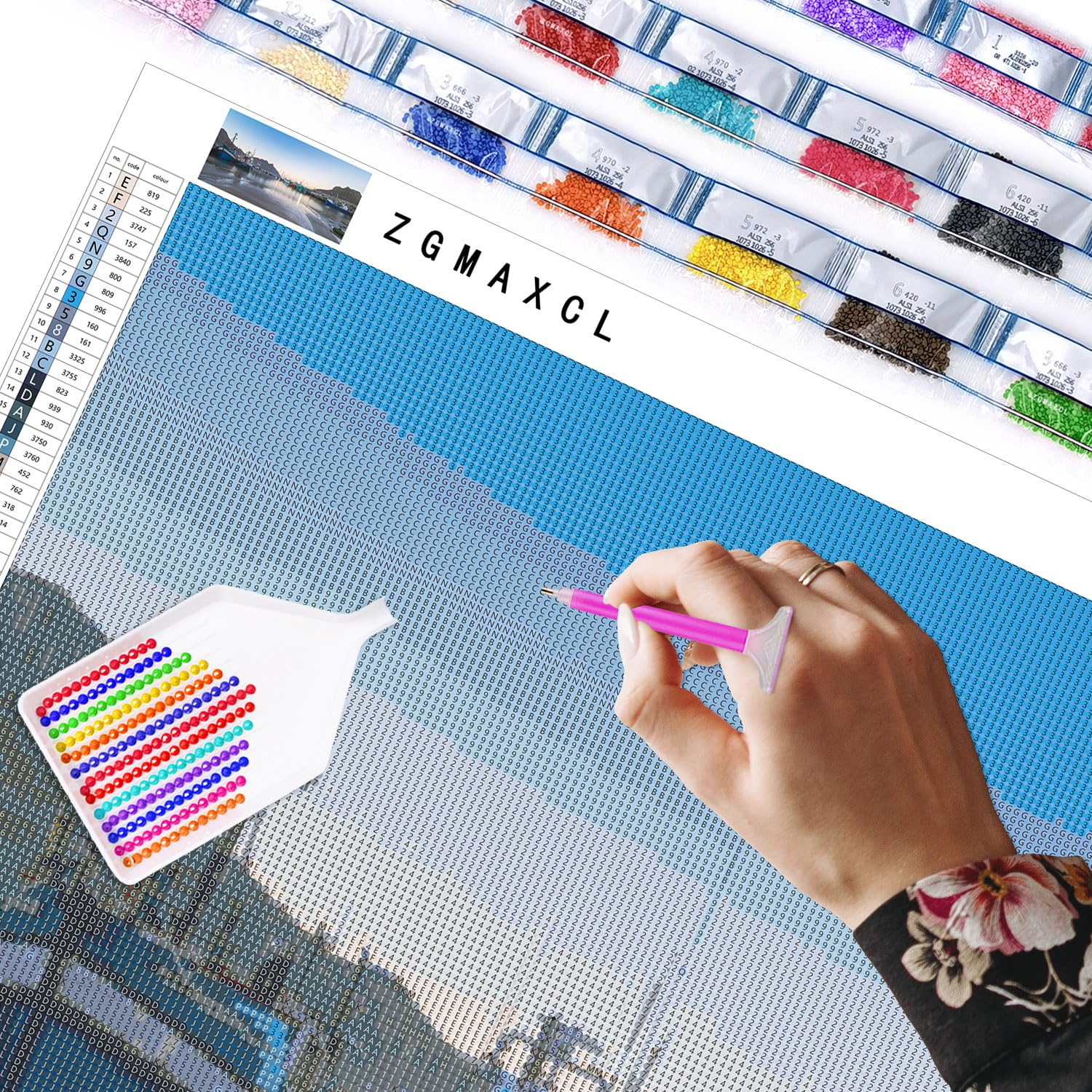 ZGmaxCL DIY 5D Diamond Painting Kit Completo Paesaggio Della Barca dell