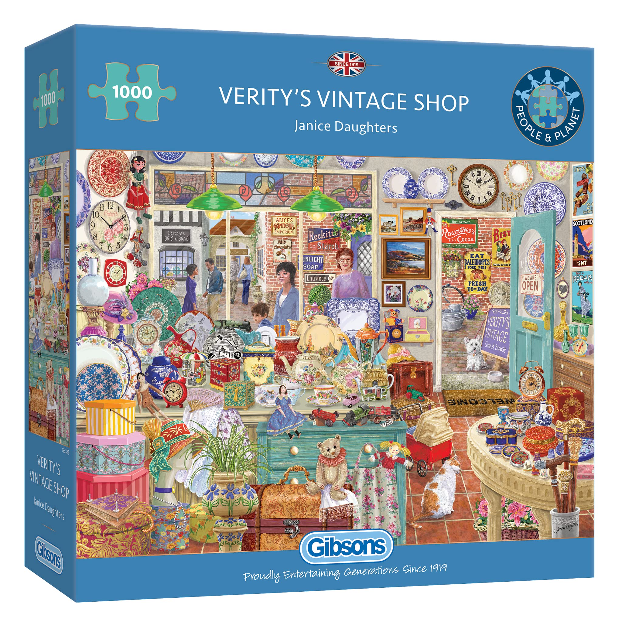 Verity's Vintage Shop | 1000 Piece Jigsaw | Sustainable Premium Puzzle for Adults | 100% Recycled Board | Great Gift | Gibsons Games