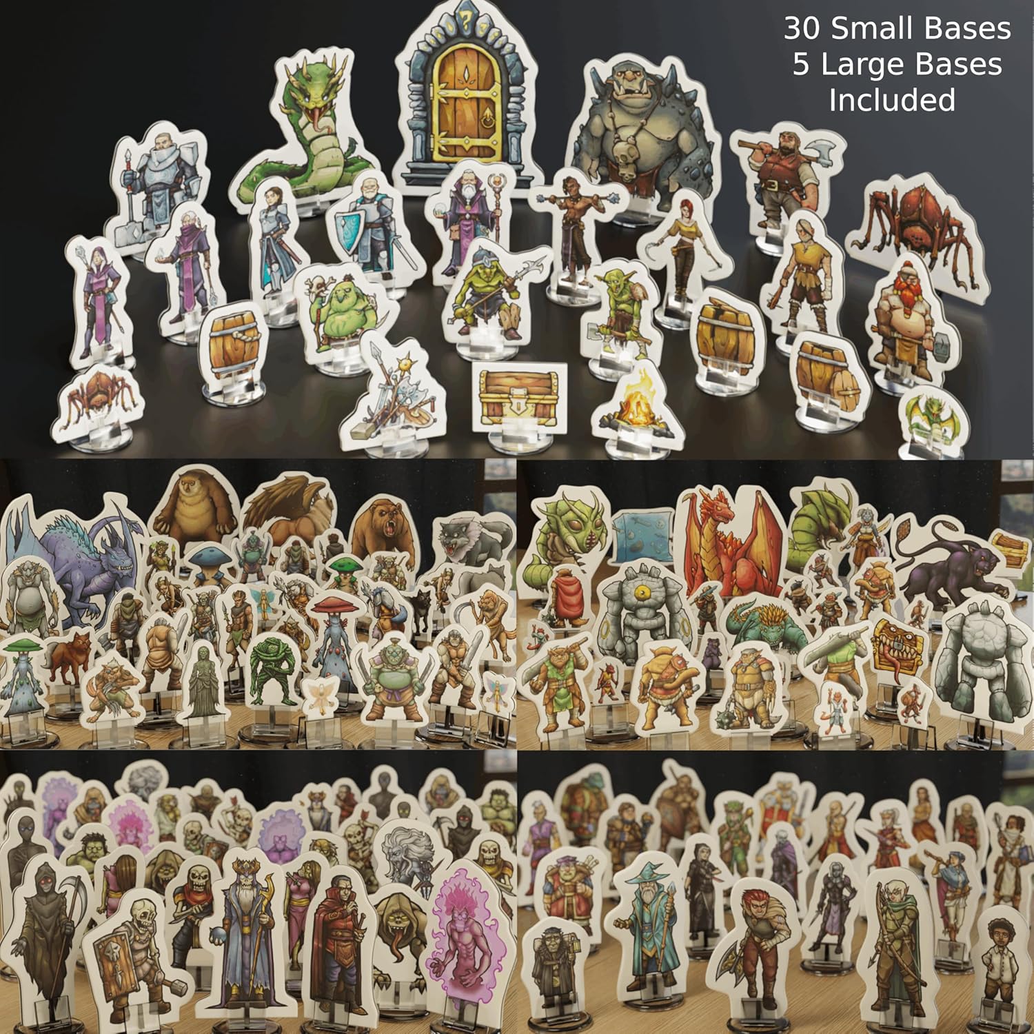 Hard Flat Minis for DND Miniatures with Bases | 28mm - 32mm Scale Dungeons and Dragons Starter Set 5e (DM Starter Pack, 183, Miniatures)