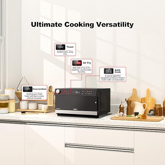 Galanz GTWHG09S1A09 4-in-1 ToastWave with TotalFry 360, Convection, Microwave, Air Fry, Toast Oven, 900W/0.9 Cu.Ft, Stainless Steel