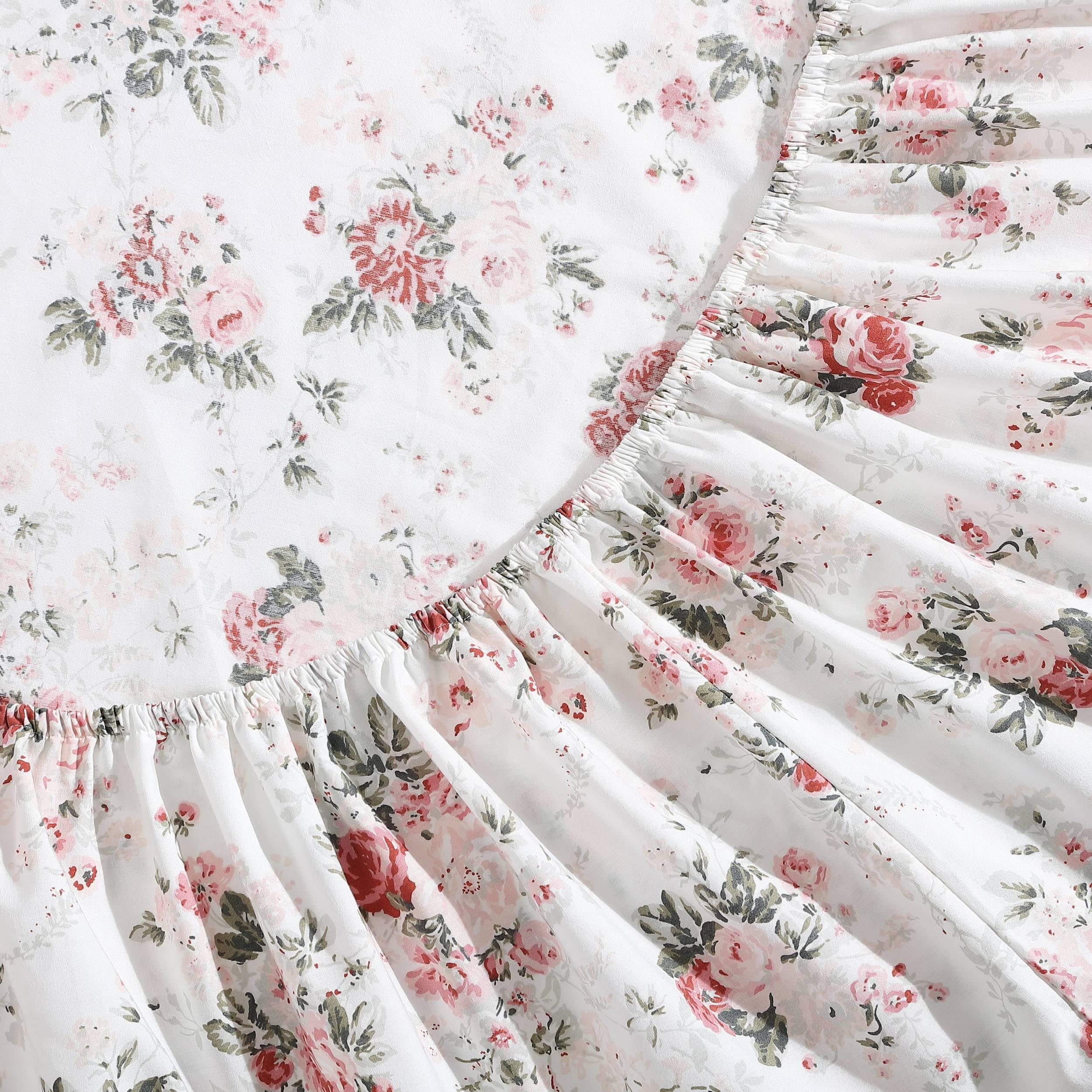 Laura Ashley - Set copripiumino king size, biancheria da letto reversibile in cotone con federe abbinate, decorazione per la casa, ideale per tutte le stagioni (rosa caprifoglio, king size