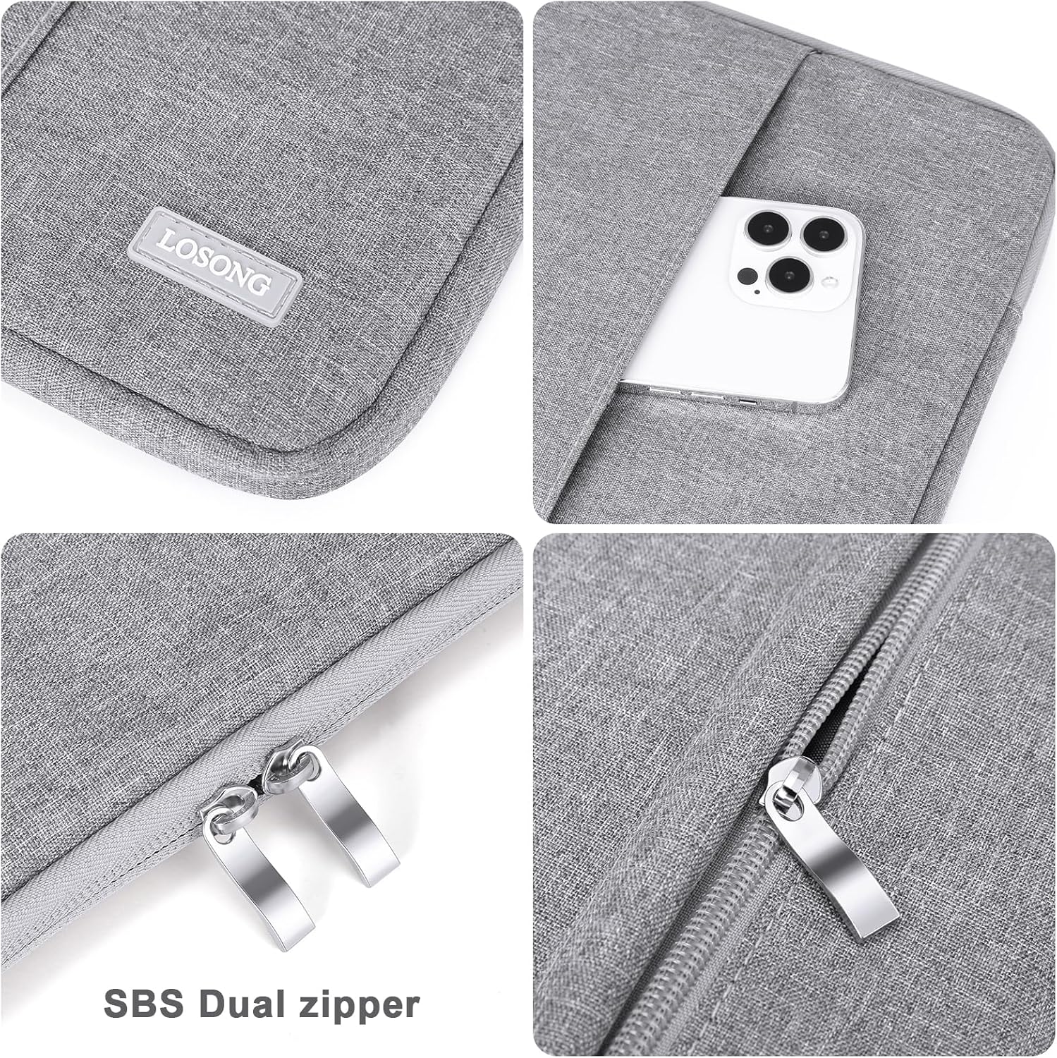 Portable Monitor Case 16.1 Inch,Protective Carrying Sleeve for 16" Uperfect Arzora AOC Hongo Caperave Totyeah Portable Monitor,Monitor Bag with Accessory Pocket,Size-15.4"x9.9" Gray