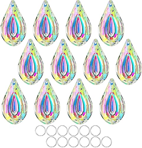 Miniatura 8 de HDCRYSTALGIFTS 6 piezas de 1.969 in de cristal prisma corazón atrapasoles ventana atrapasoles cristales colgantes decoraciones arco iris fabricante