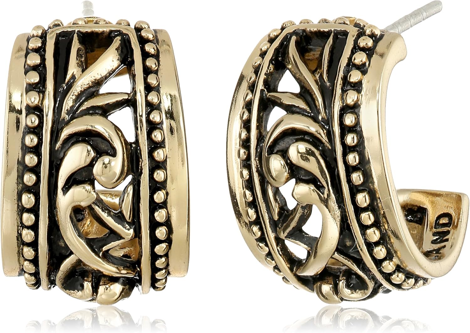 Barse"Basics" Carved Bronze Hoop Earrings Amazon.co.uk Fashion