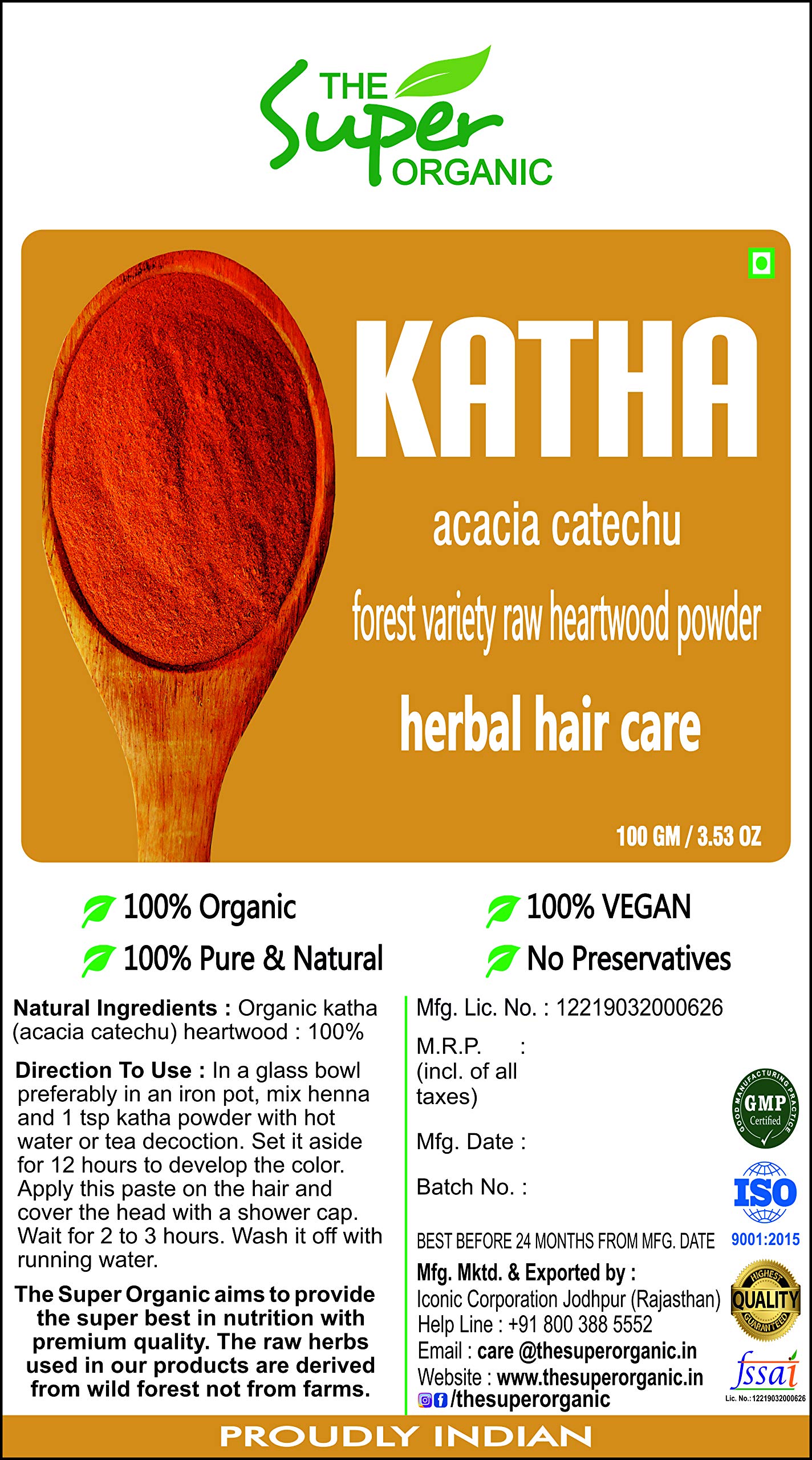 The Super Organic Katha Powder - 100 Gm