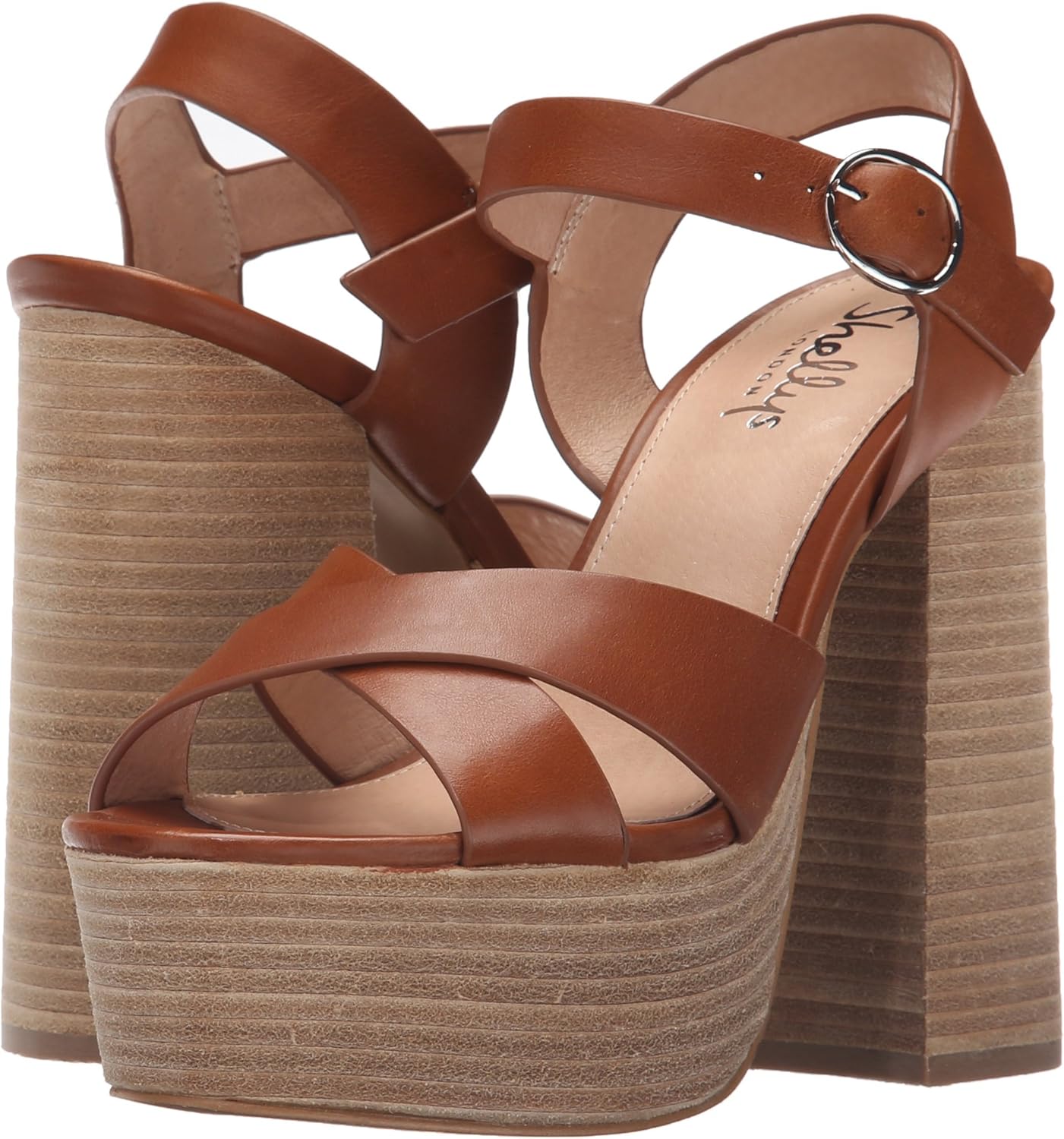 Shellys London Women's Lauren Platform Sandal 38 EU/7.5 M US Tan