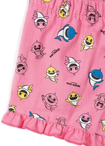 Pinkfong Baby Shark Girls Graphic T-Shirt and Shorts Outfit Set Infant to Little Kid