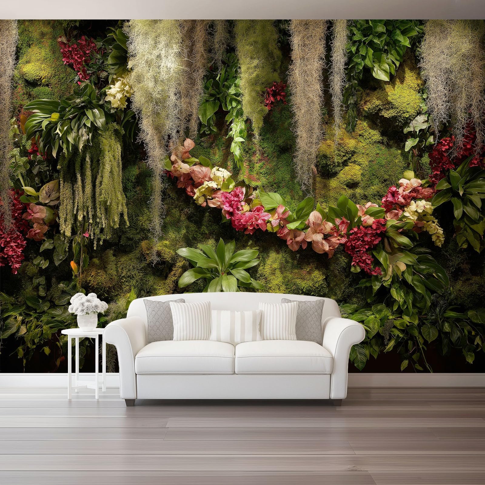 Fototapeta Roślina Tapety Malowidła Ścienne Zielony Mech Hortensja Plakat Fotografia Do Sypialni Salon Tv Ściana 350 x 256 cm