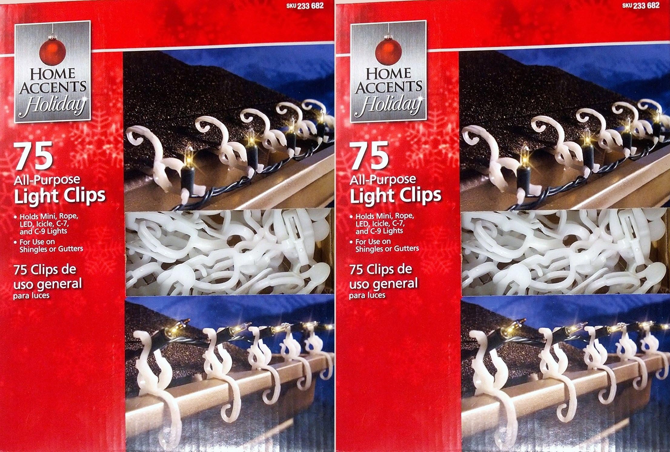 Holiday All-Purpose, Shutter, Gutter Light Clips 2 Pack (150 Clips)