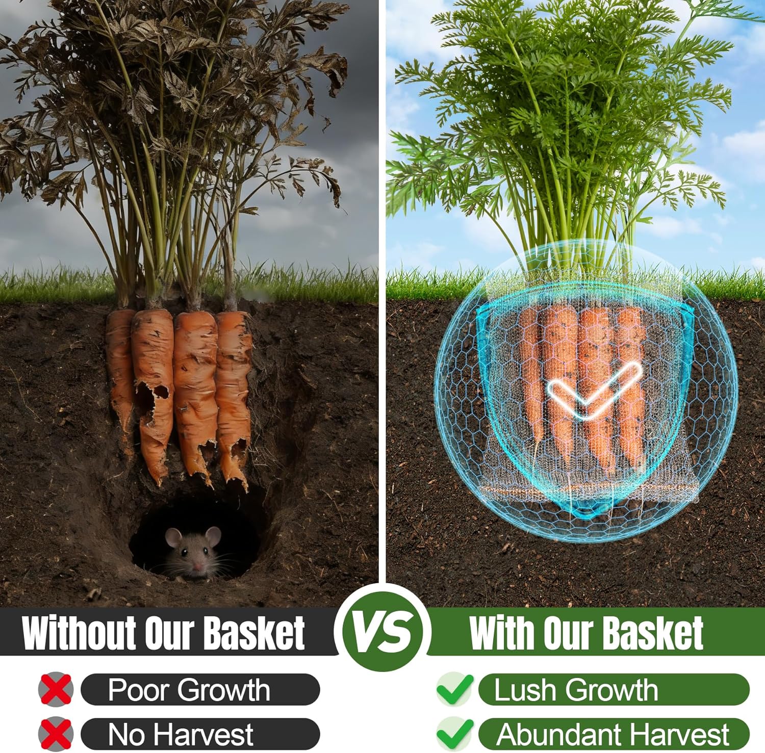 30 PCS Root Guard Gopher Proof Wire Baskets, 1, 3, 5, 10 Gallon Stainless Steel Moles Voles Proof Mesh Baskets, Underground Cages for Protecting Plant Roots, Trees, Flowers, Crops, Tubers