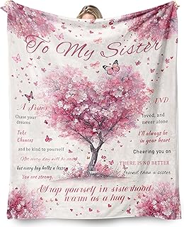 Best Sister Friend Woman Bestie Gifts Blanket for Birthday, Thanksgiving Day, Christmas, Sister Gift Ideas from Soft Cozy Flannel Custom Throw Blanket for Bed Sofa 60\"x50\" (Tree)