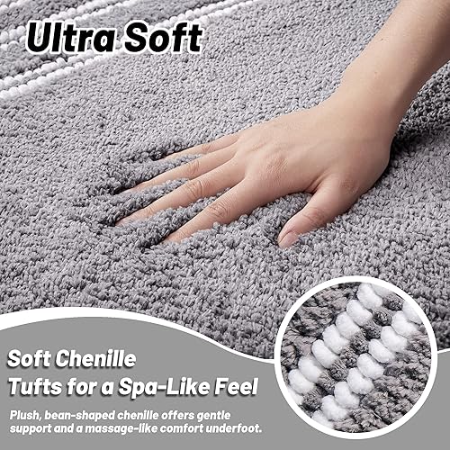Miniatura 3 de Alfombras de baño antideslizantes lavables de 24 x 17 pulgadas, ultra suaves, súper absorbentes, alfombras de baño para suelo de baño, alfombra de