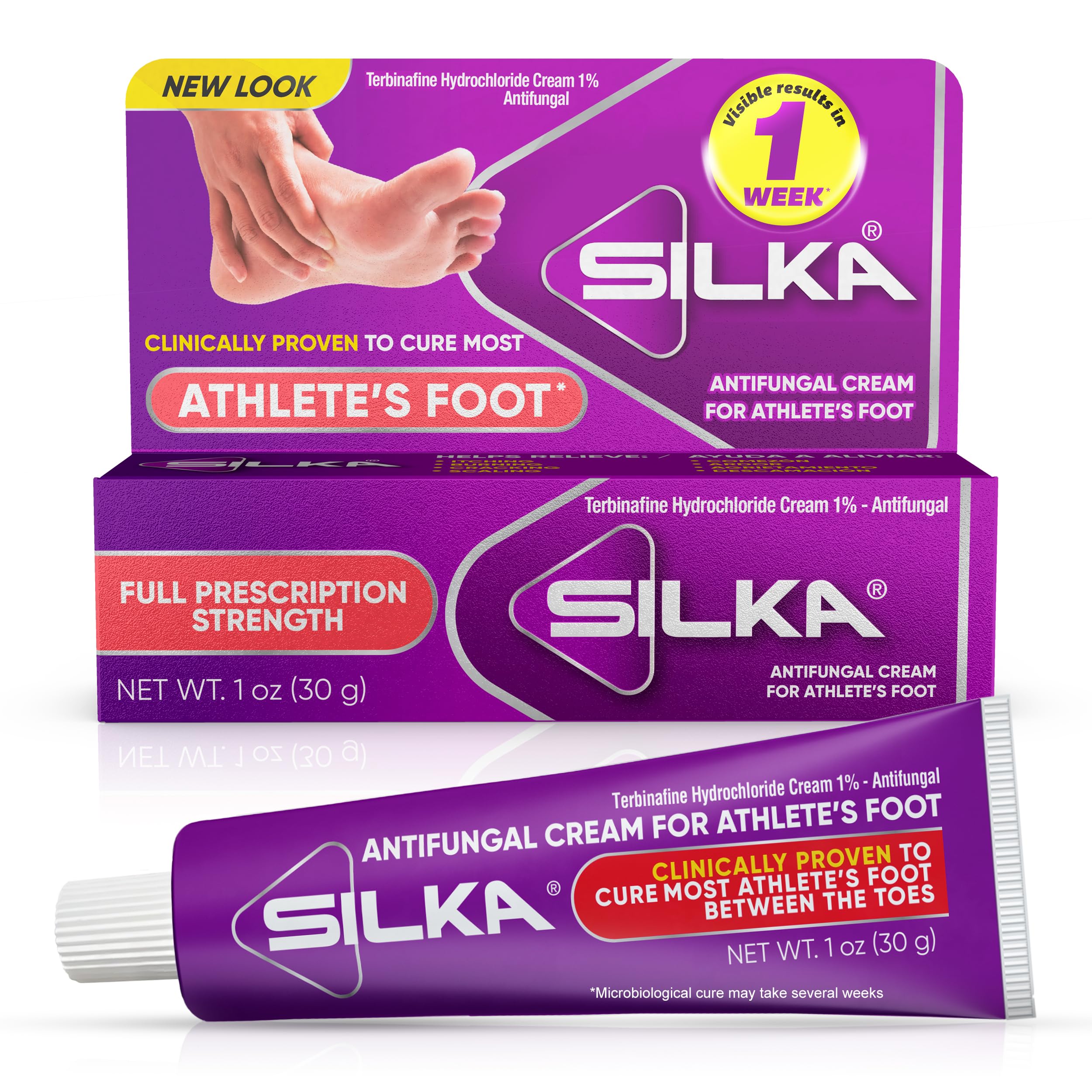 SILKA Anti-Fungal Cream, Clinical Anti-Fungus Foot Treatment, Jock Itch & Ringworm Remedy, Maximum Strength, Fast-Acting Relief from Itching & Burning, 1 Oz