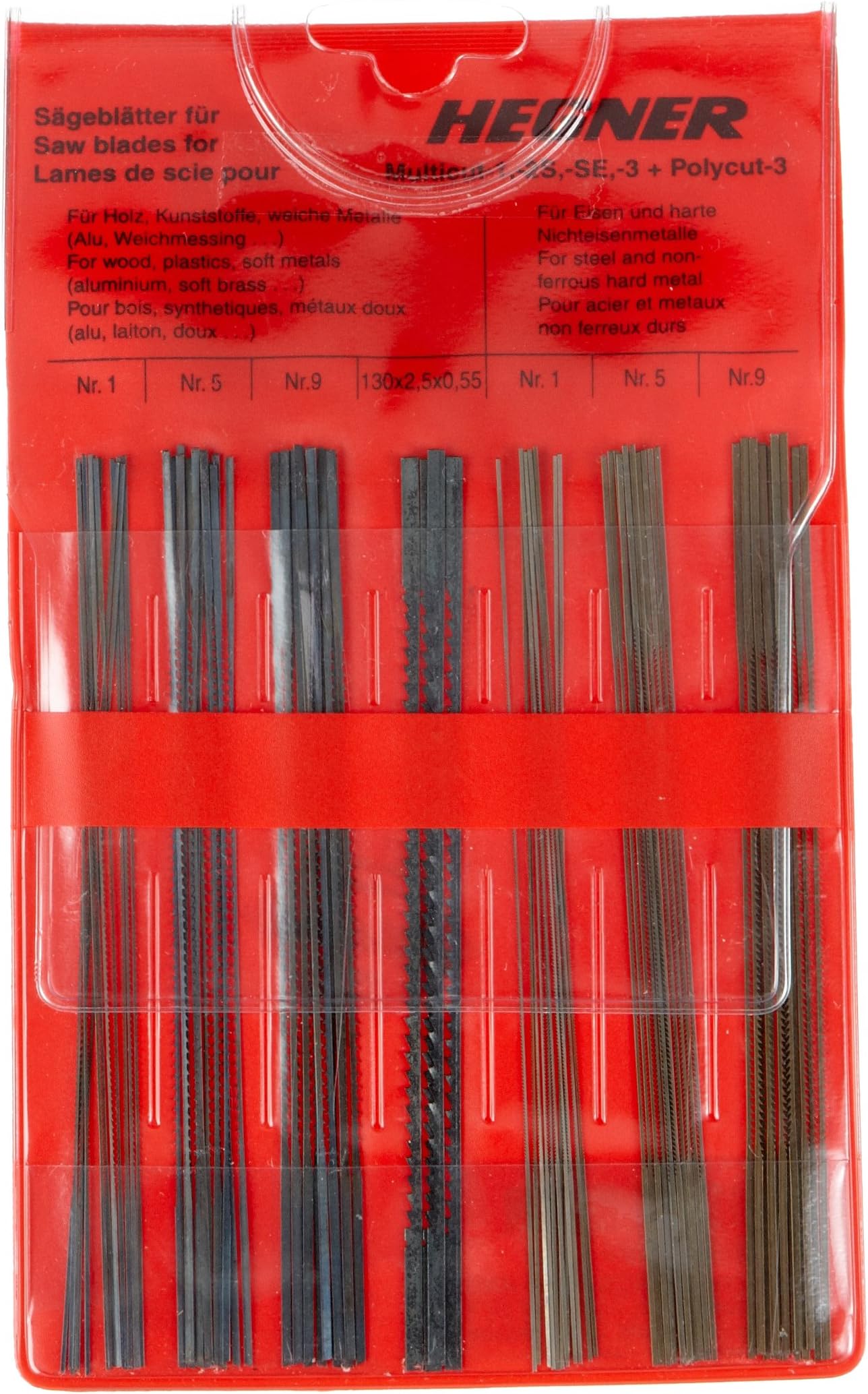 Hegner 00000700 Pack of Saw Blades for Wood Platics Light Metals