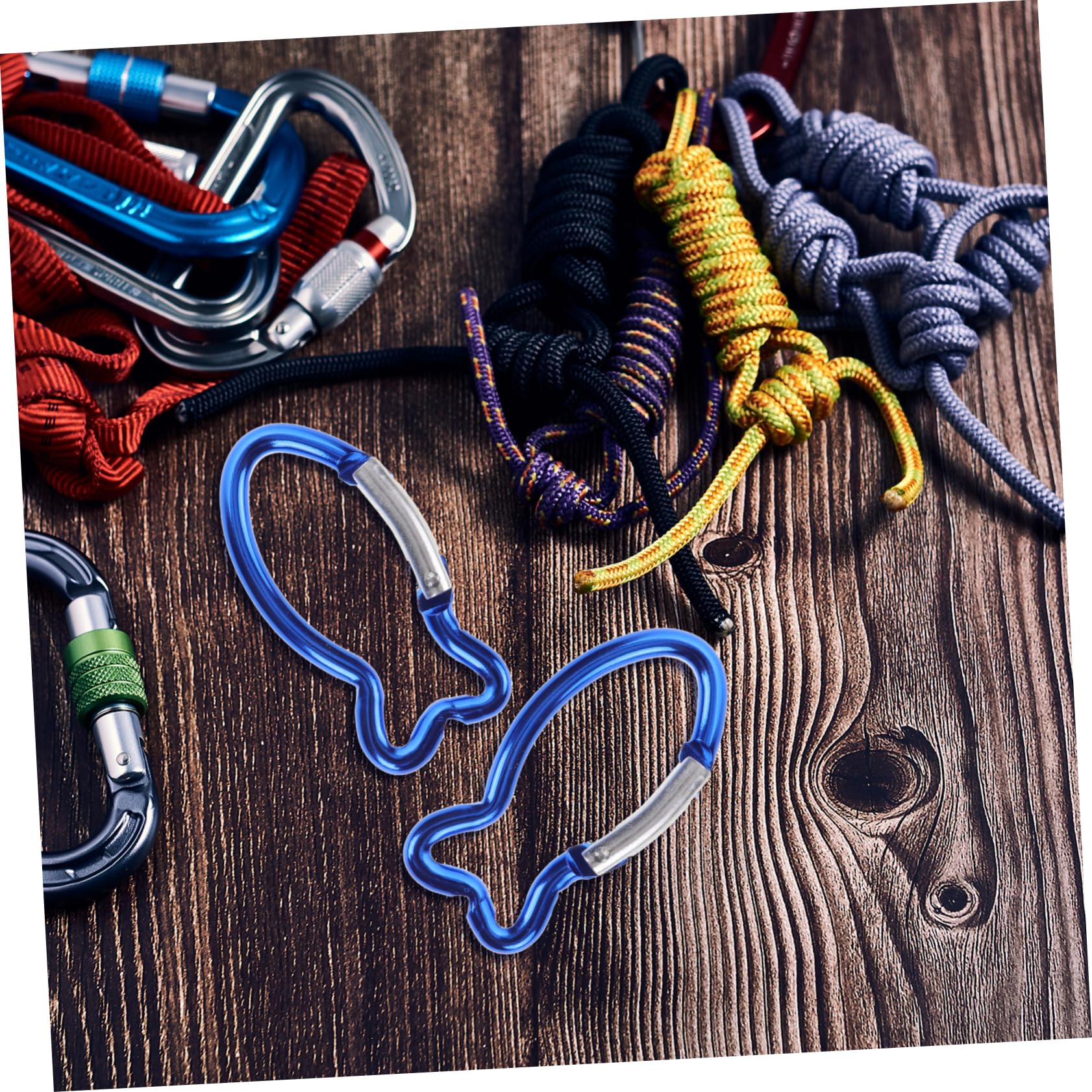 Sosoport Boucle De Sécurité Extérieure Crochets Mousqueton De Camping Boucle De Ceinture Boucler Boucles De Suspension Boucles en Métal Alliage D'aluminium Blue