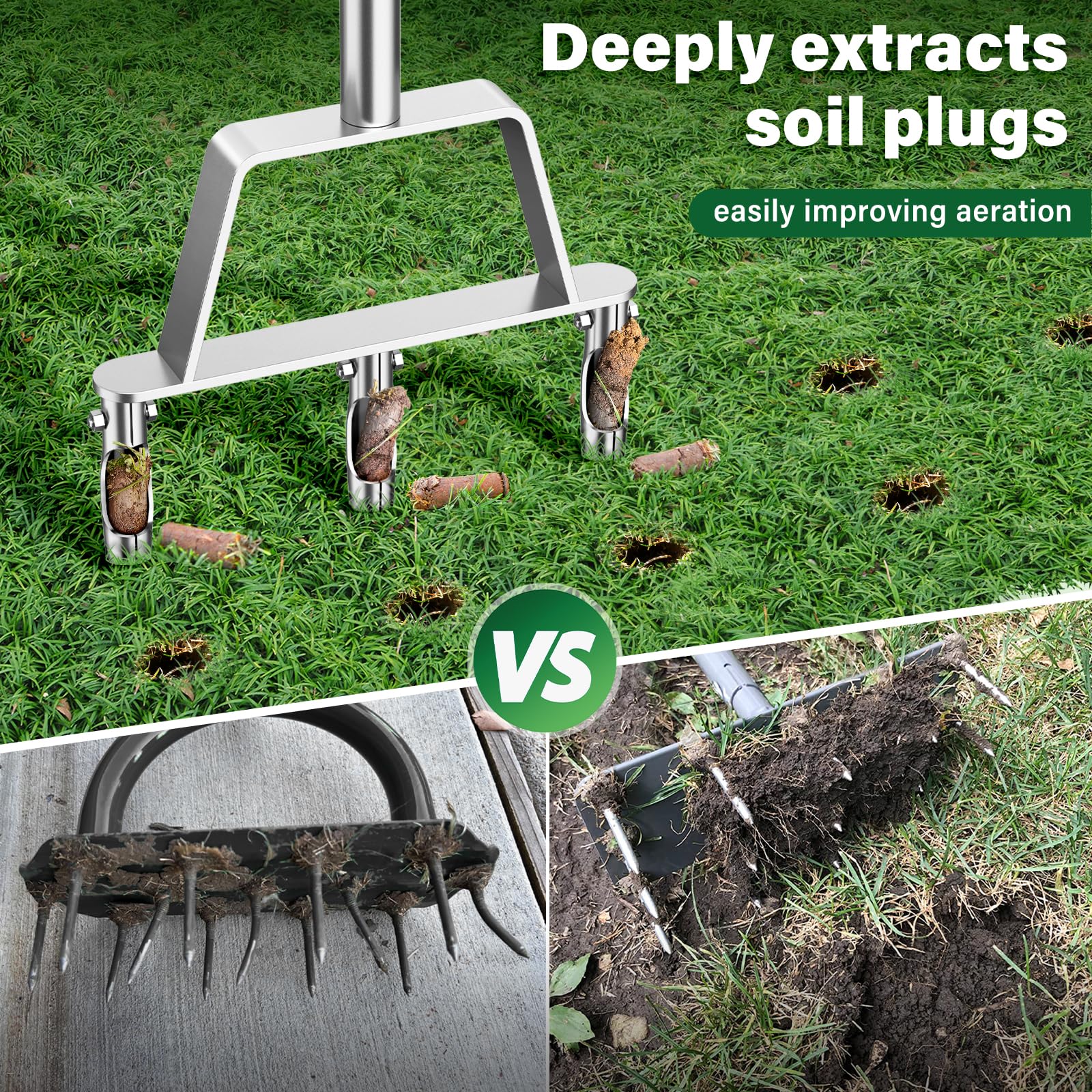 VEVOR RASTRELLO PER Erba Giardino Prato Foglie Rastrello Per Arbusti 130x40x25cm EUR 60,63 - Foto 9