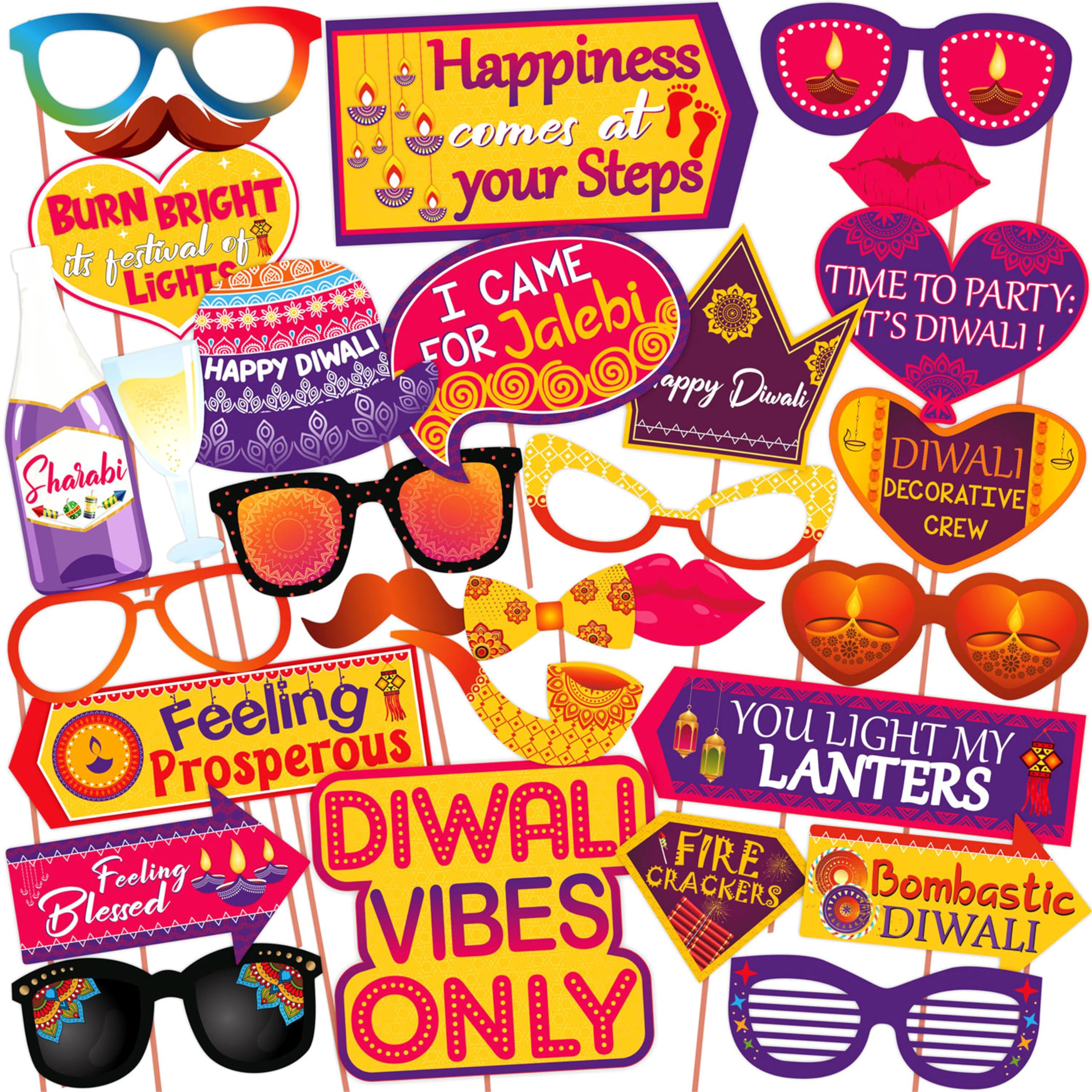 WOBBOX Diwali Decoration Happy Diwali Party Props, Multi Colour, Diwali Decoration Item, Diwali Décor Items (28 Pcs) (B09JQ88RSN) Amazon Price History, Amazon Price Tracker